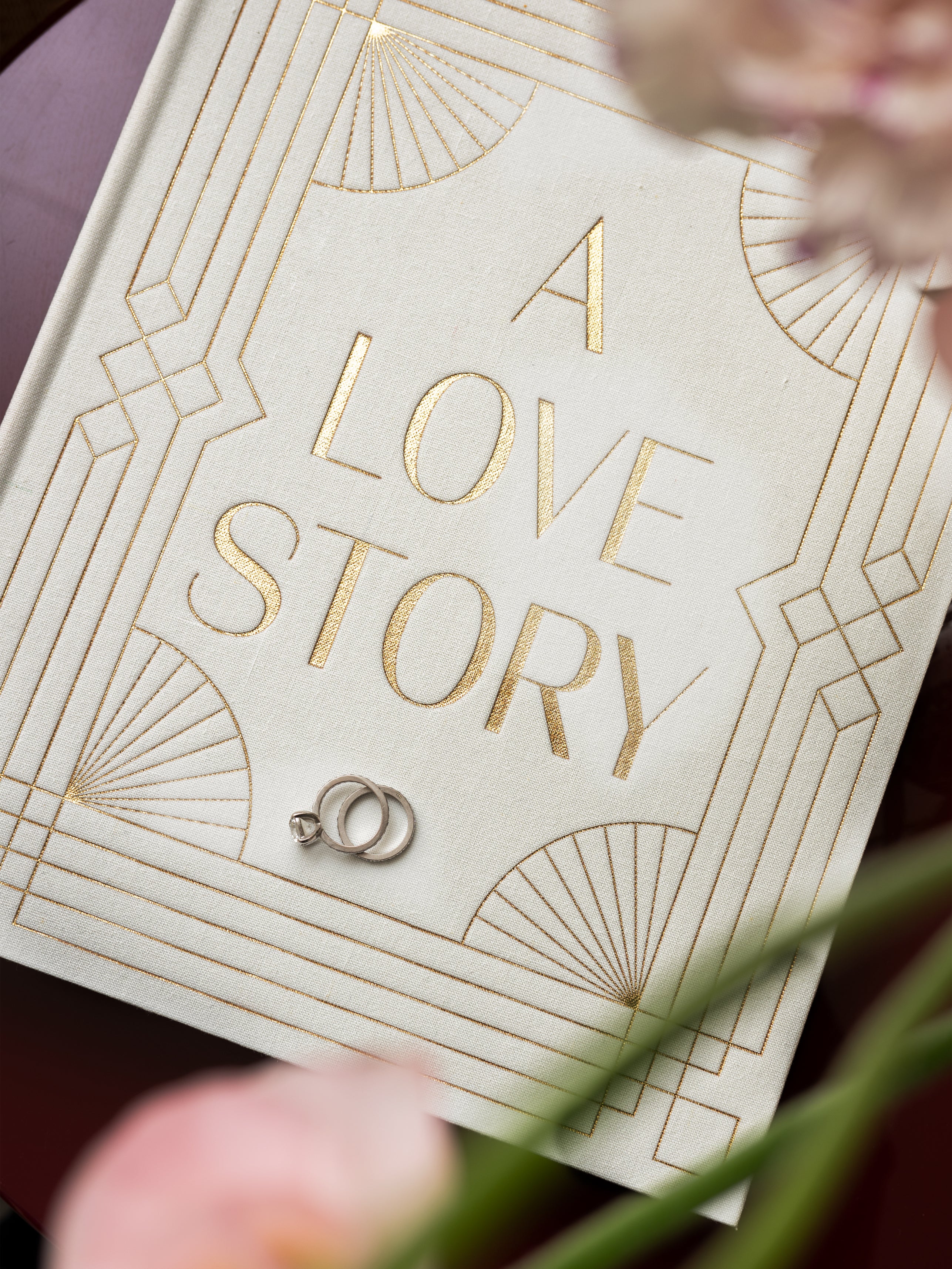 A LOVE STORY Photo Album White with Gold