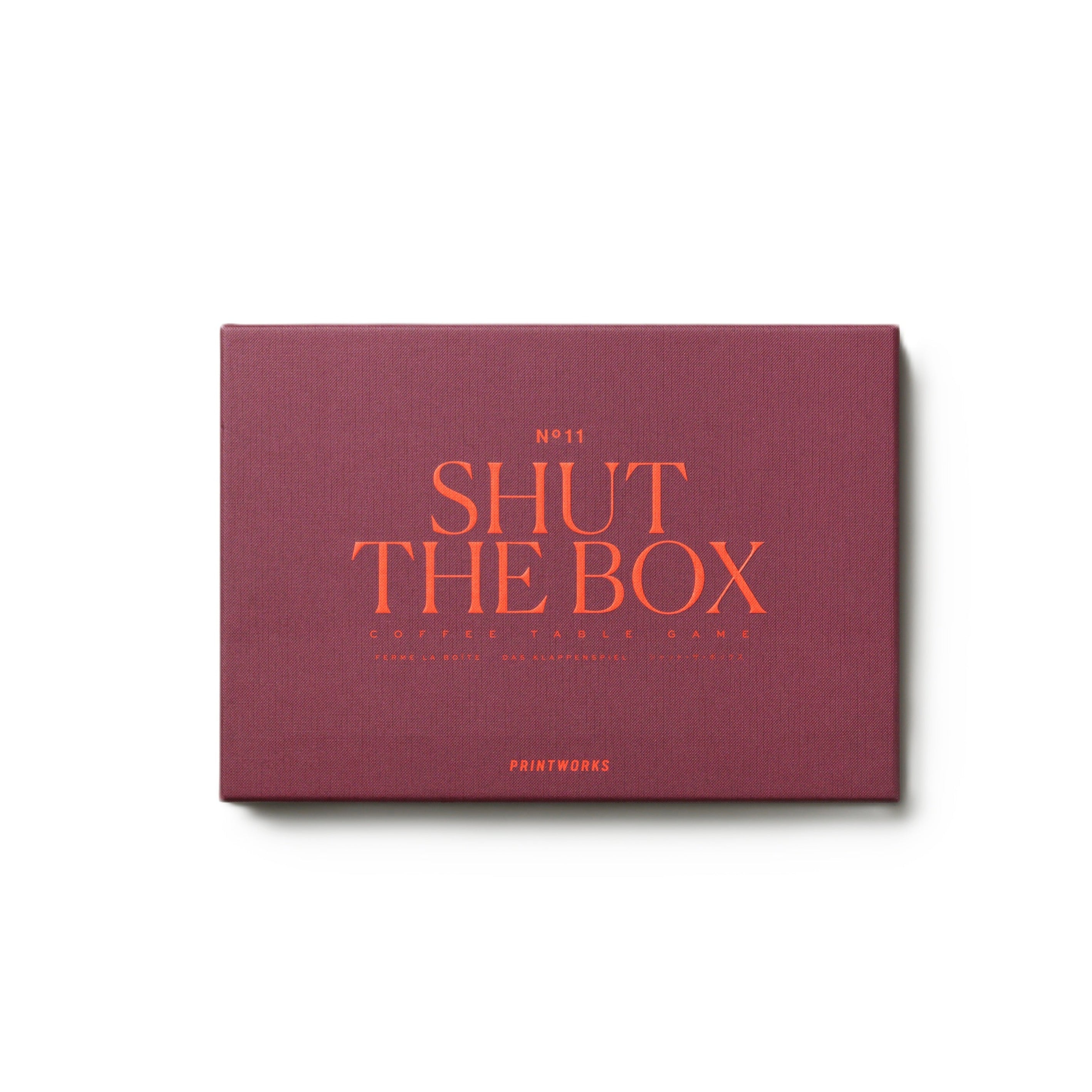SHUT THE BOX Board Game in Burgundy