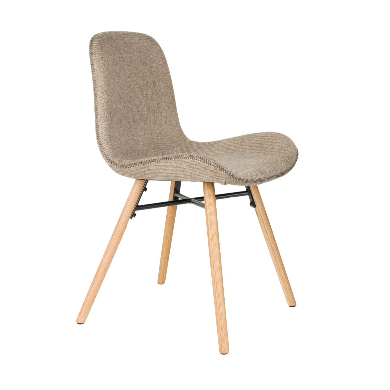 Stuhl LESTER braun mit Holzgestell