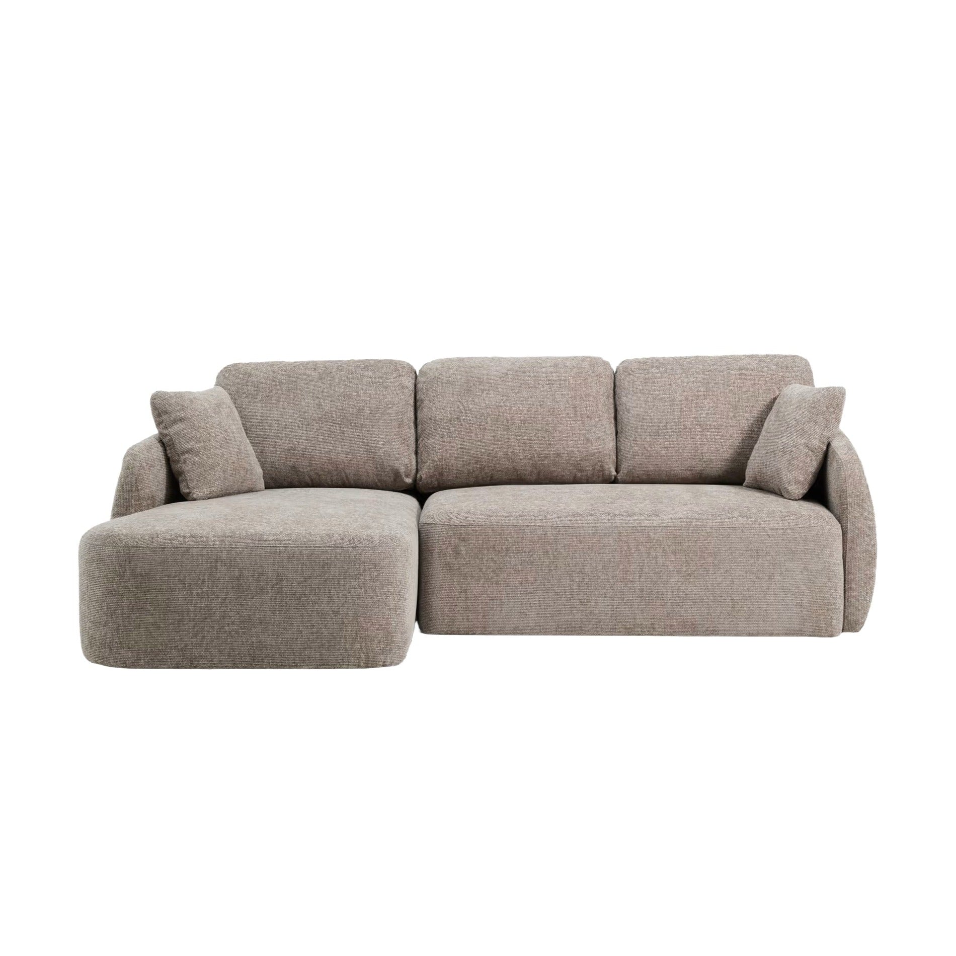 Linksseitiges 3-Sitzer-Sofa mit Schlaffunktion LAIRA taupe