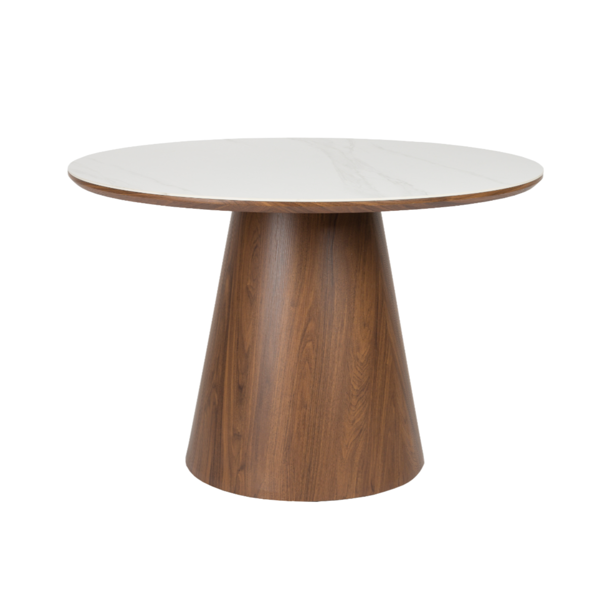 ALMIRA round table walnut veneer