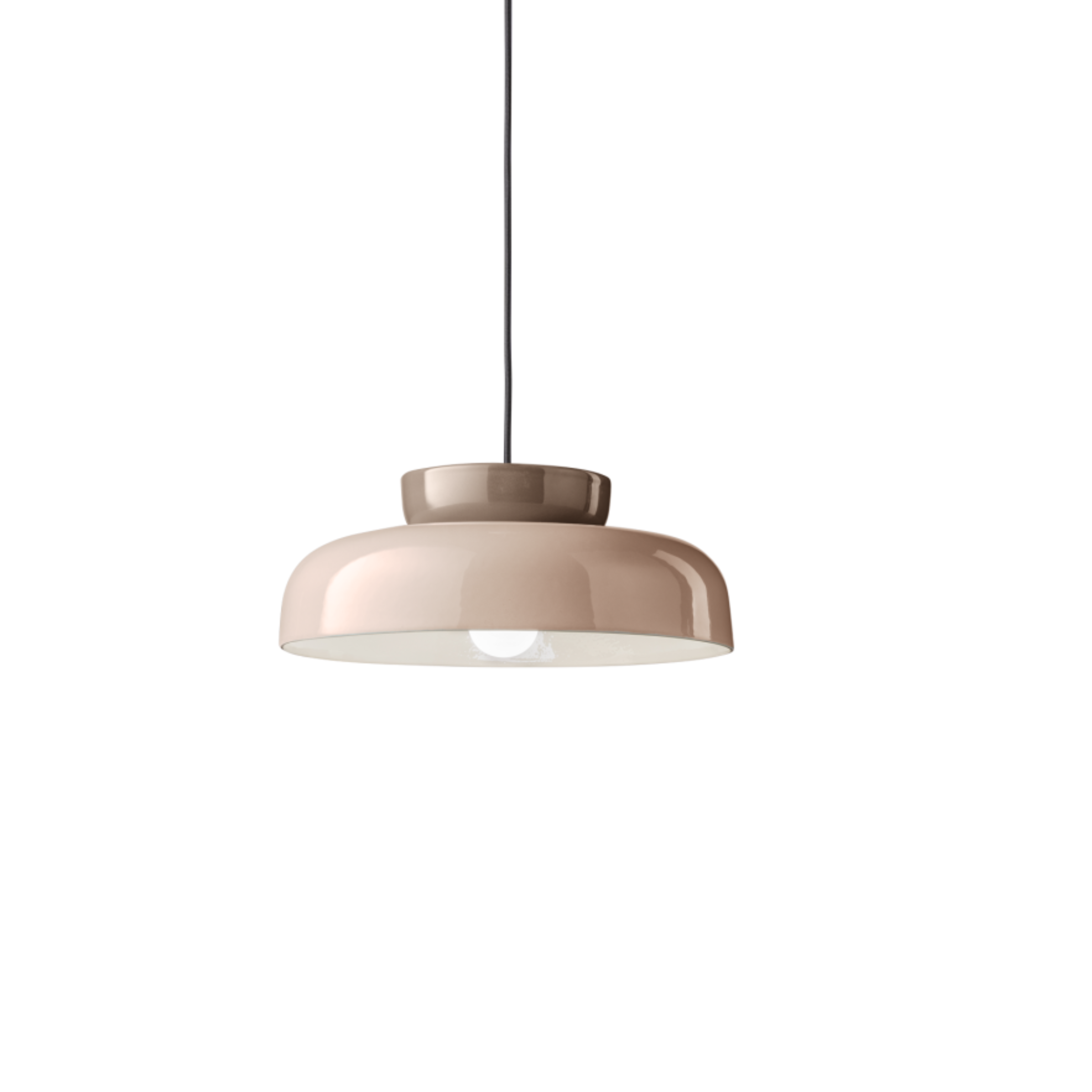 Keramik-Pendelleuchte MARACANÀ beige mit mokka
