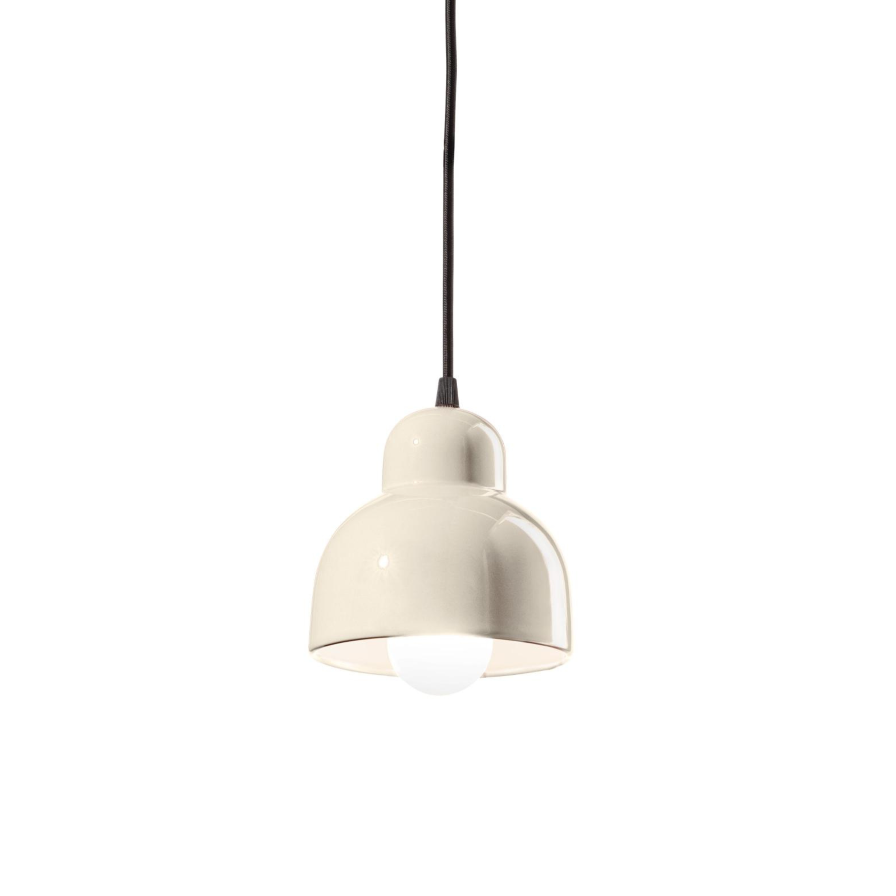 Ceramic pendant lamp BERIMBAU cream