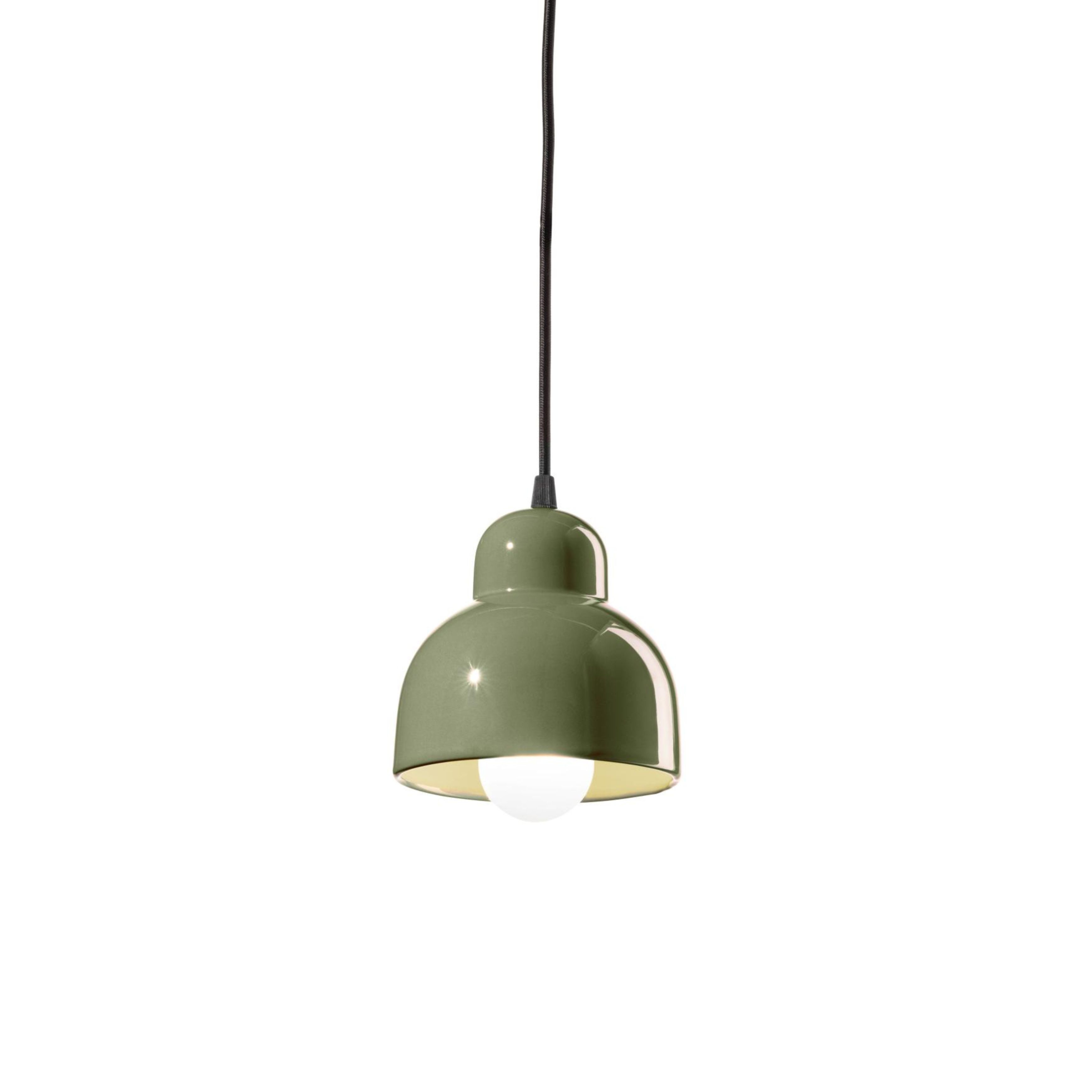 Ceramic pendant lamp BERIMBAU sage