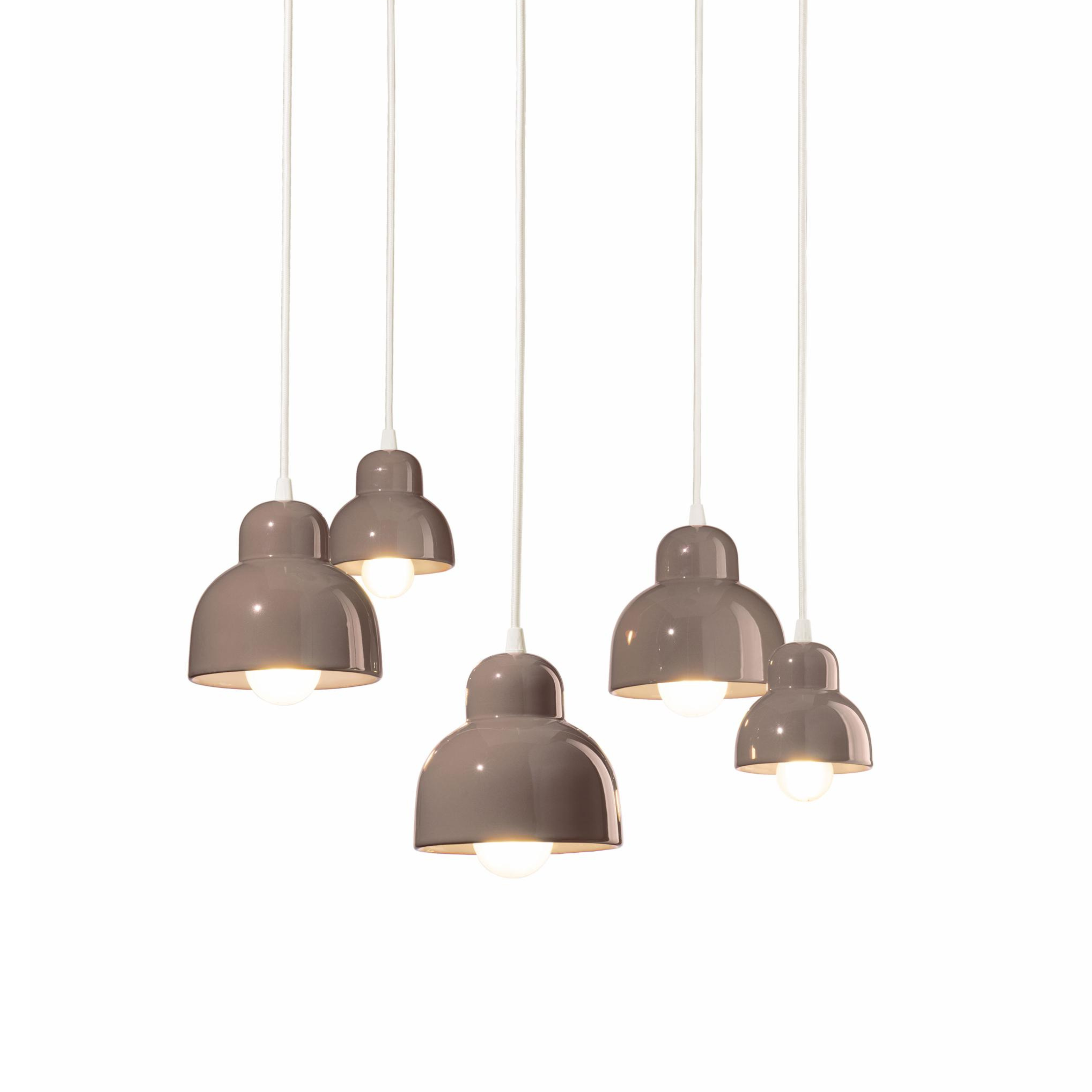 BERIMBAU ceramic chandelier in mocha