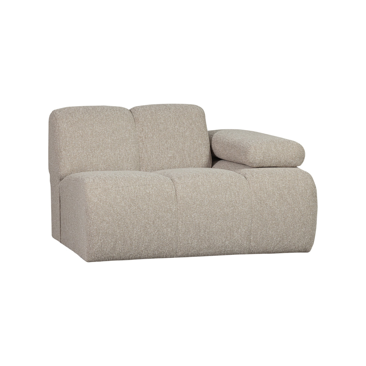 Modulares Sofa MOJO - rechte Element in beigem Melange Bouclé