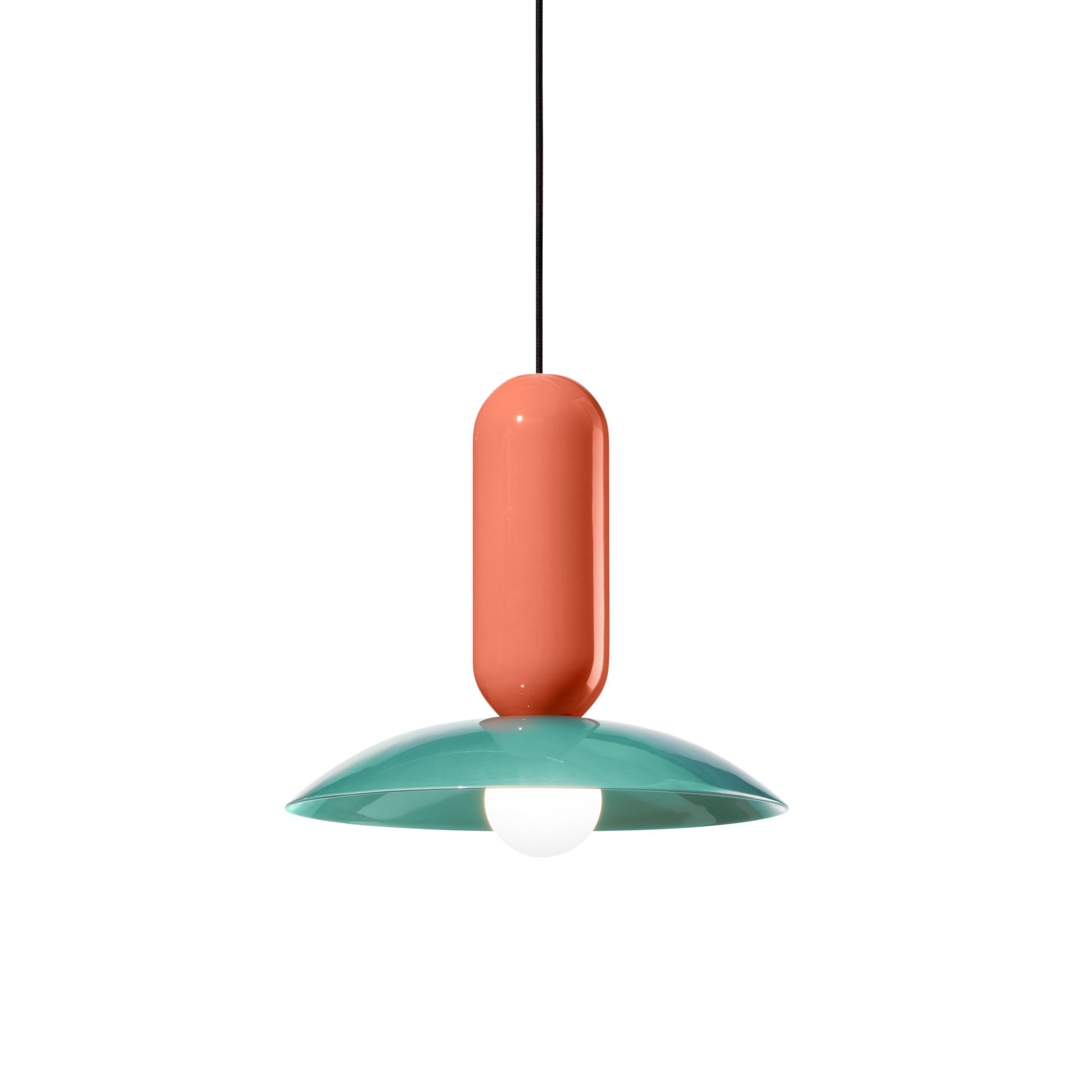 Keramik-Pendelleuchte PAU orange mit türkis
