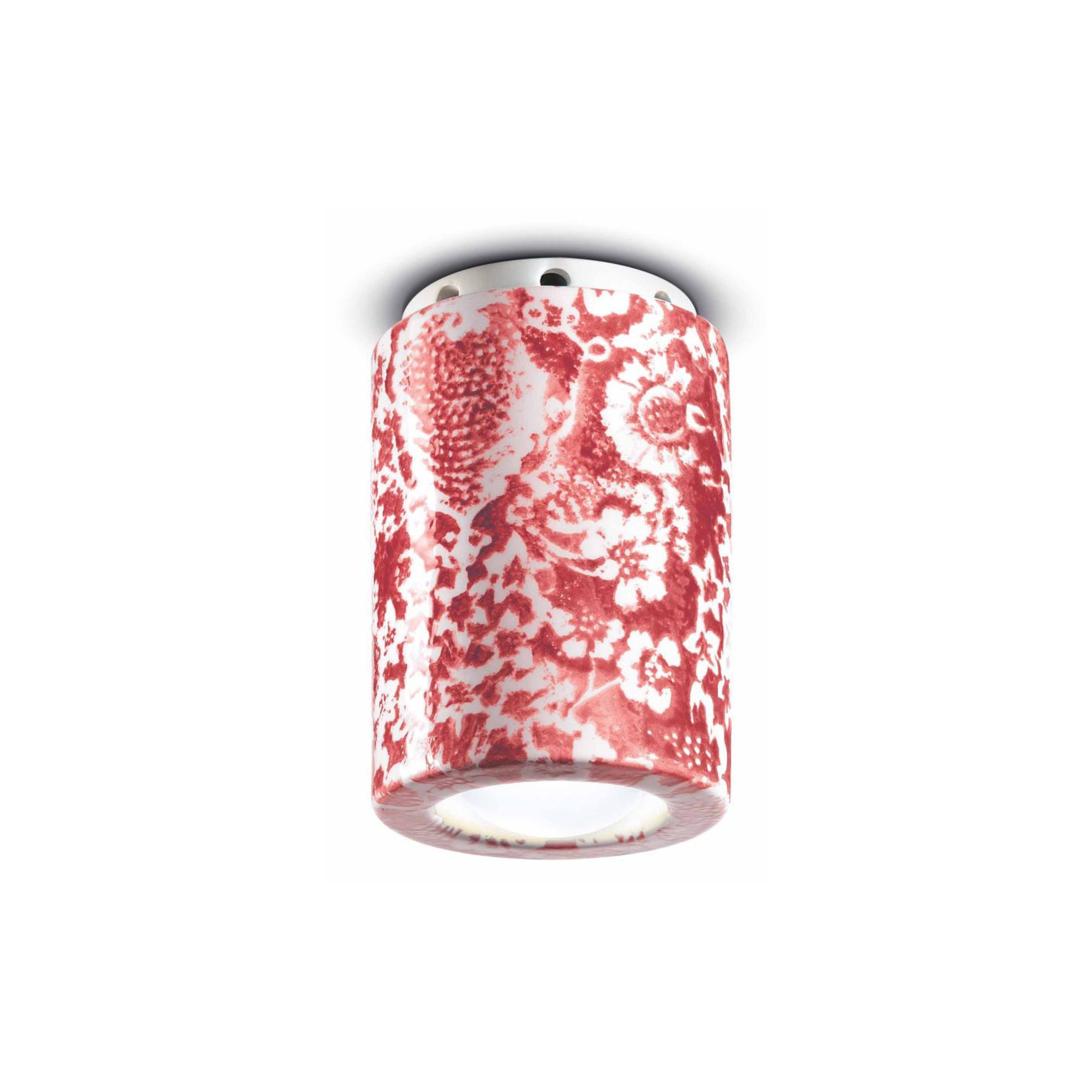 Ceramic spot lamp PI red flowers