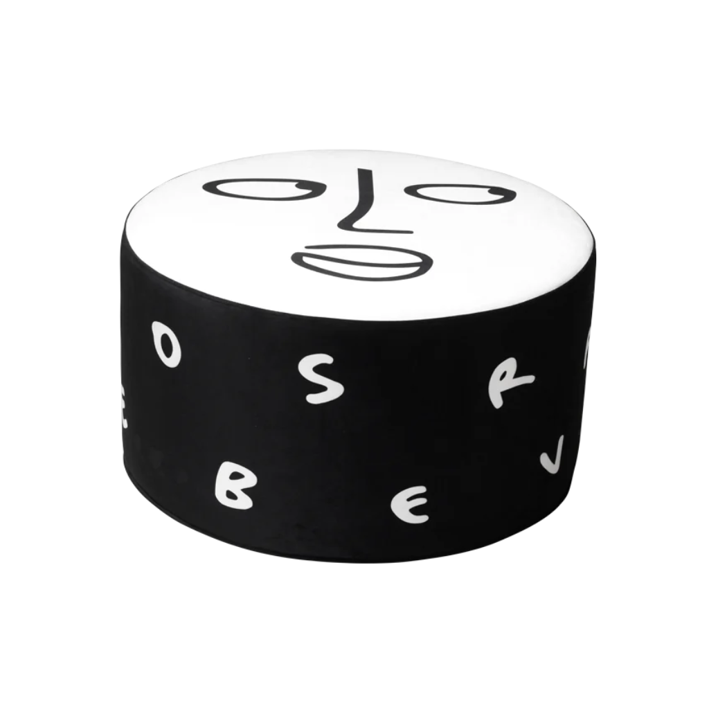 Pouf SUNLIT STORY black and white
