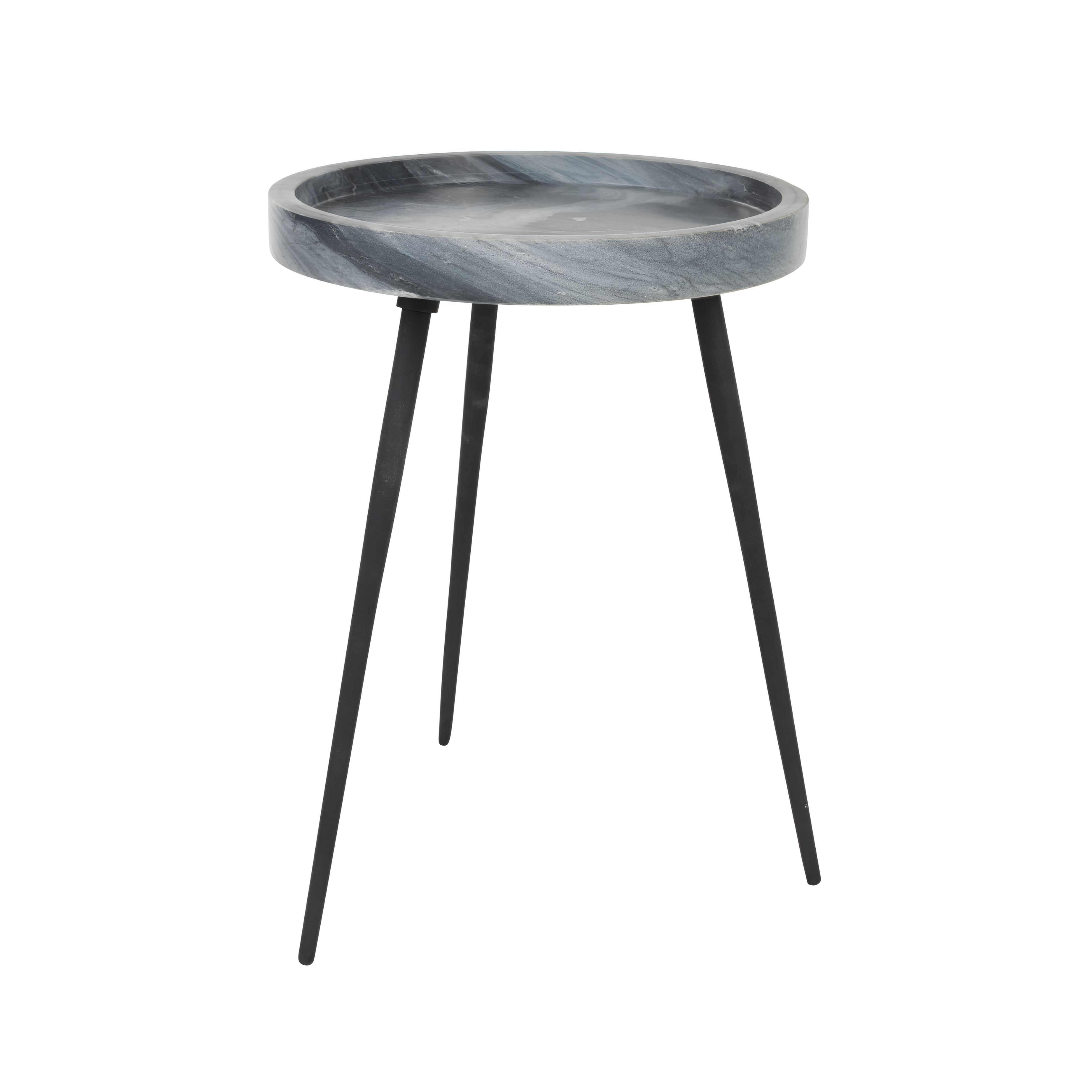 KARRARA gray side table with black