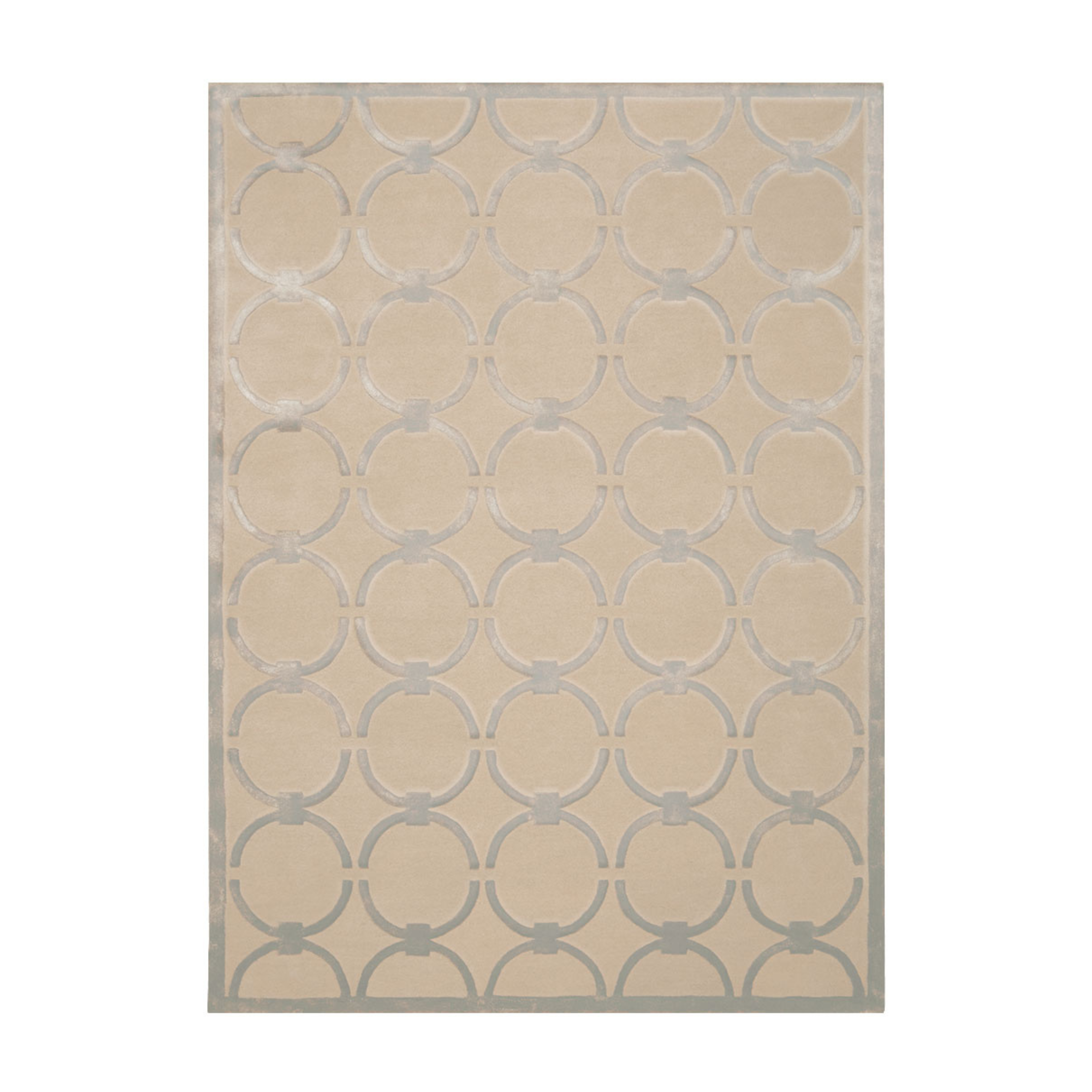 Teppich GLAM beige mit grauem geometrischem Muster