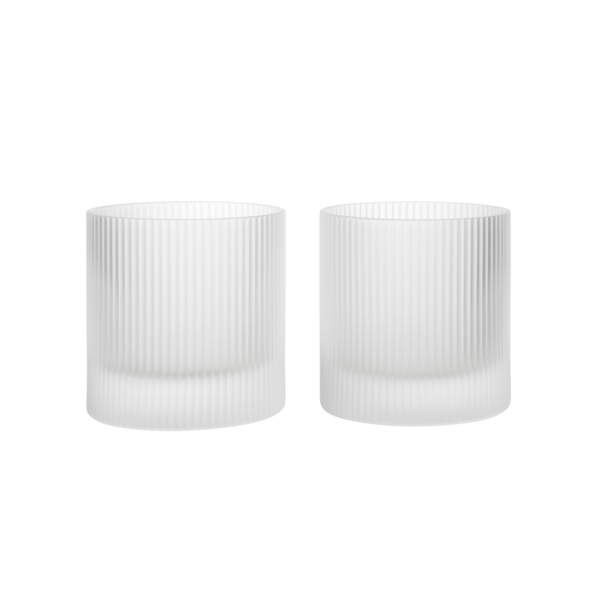 Set von Gläsern RIPPLE weißes Glas