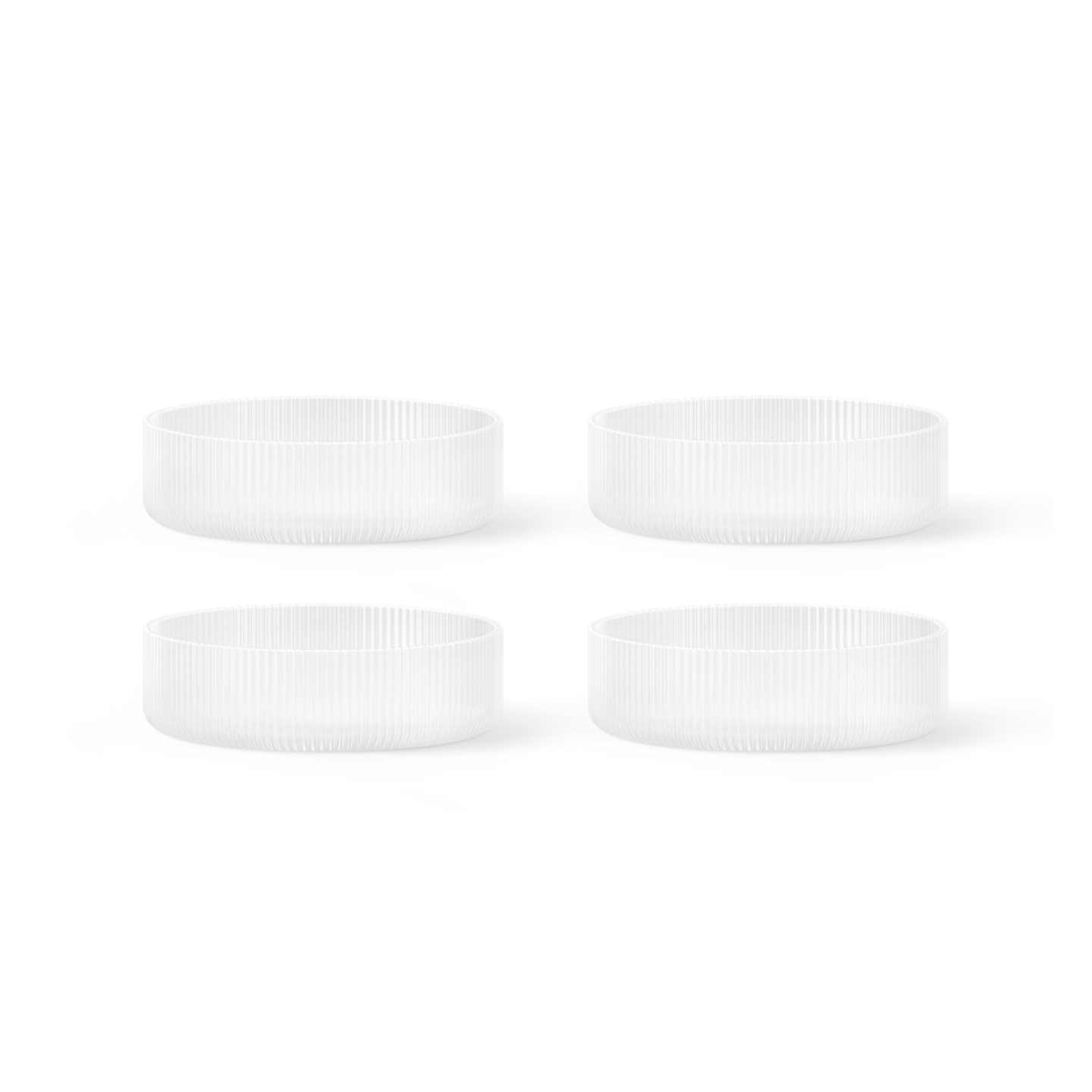 Set von Schalen RIPPLE weißes Glas