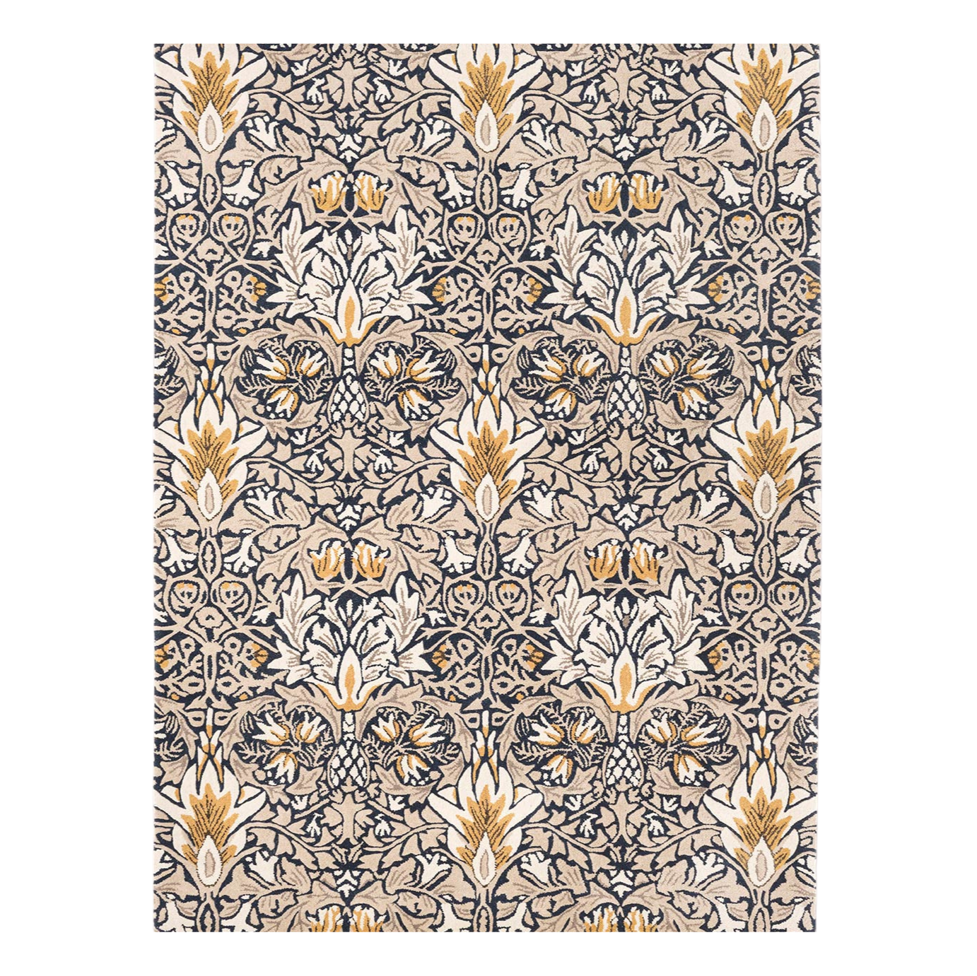 SNAKESHEAD INDIGO Teppich beige und marineblau