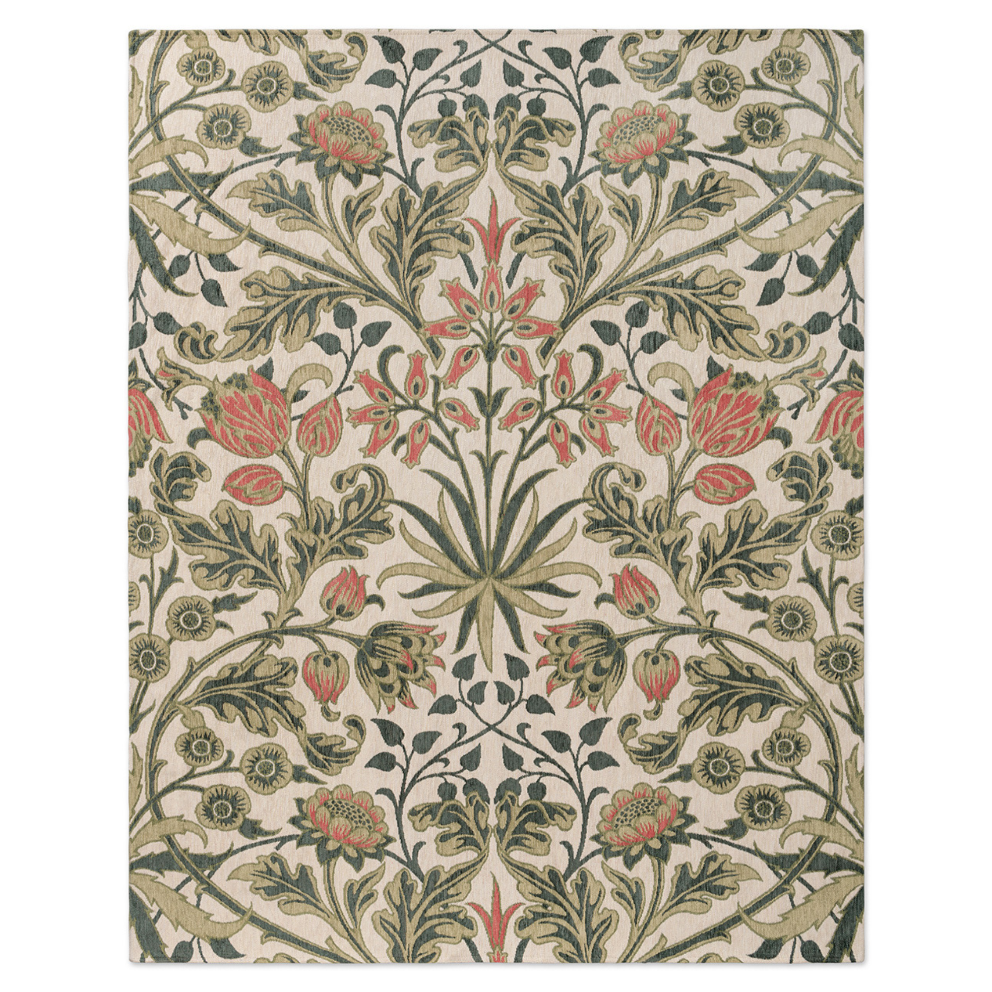 HIACINTH NATURAL beige rug with green