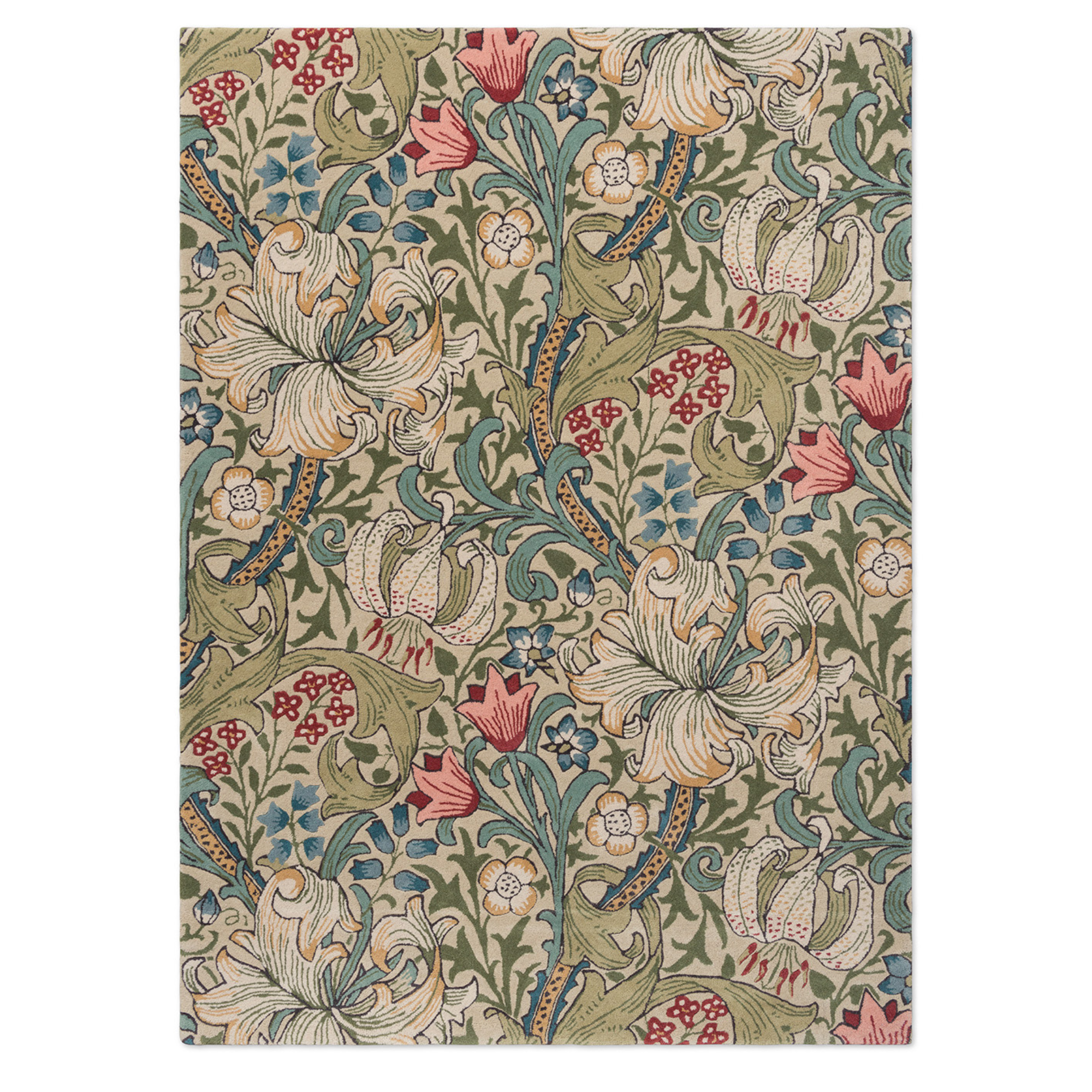 Teppich GOLDEN LILY grün mit beige