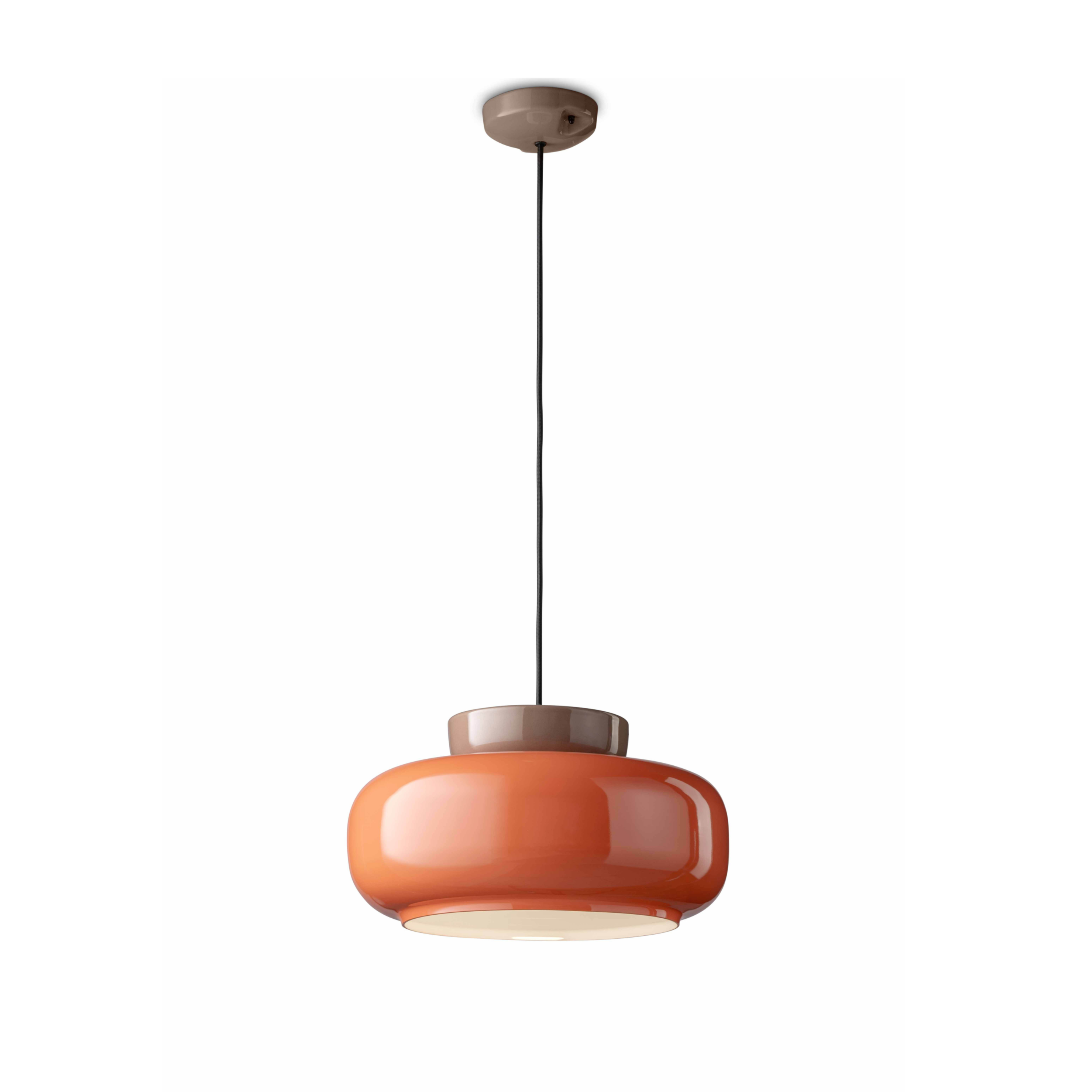Keramik-Pendelleuchte MARACANÀ orange mit Mokka