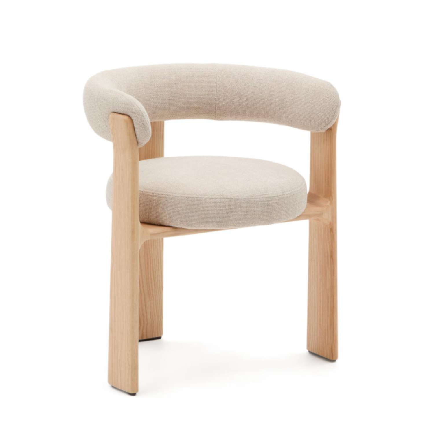 Sessel mit Armlehnen GRANITE beige Chenille mit Eschenbasis