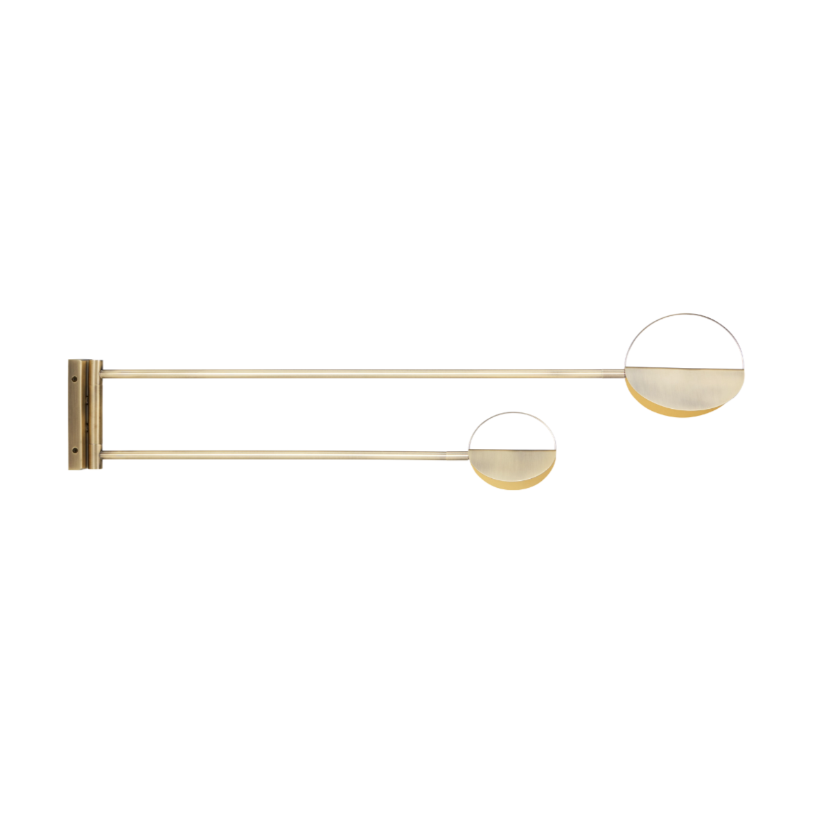 Two-Point Wall Lamp with Arm LEAVES Brass