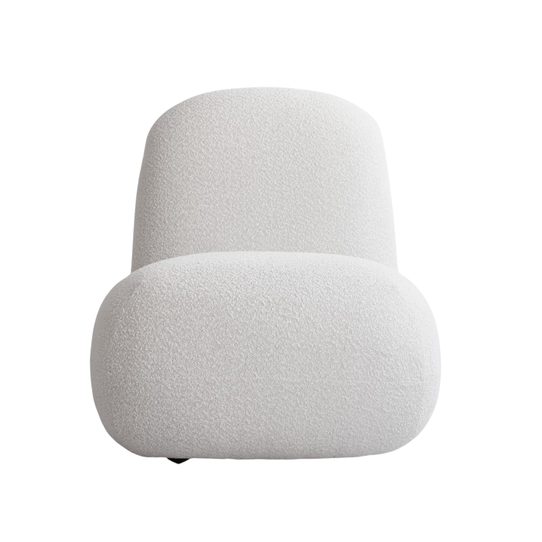 TOE FLAT armloser Sessel Bouclé weiß
