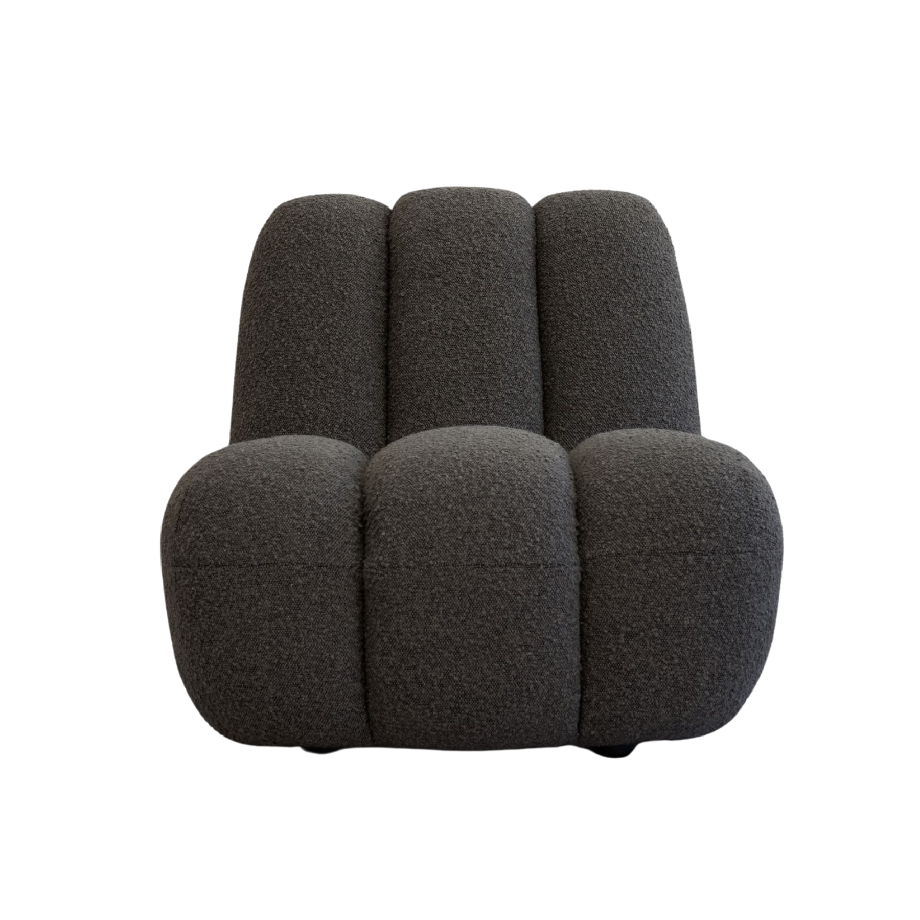 TOE-Sessel aus graubraunem Bouclé