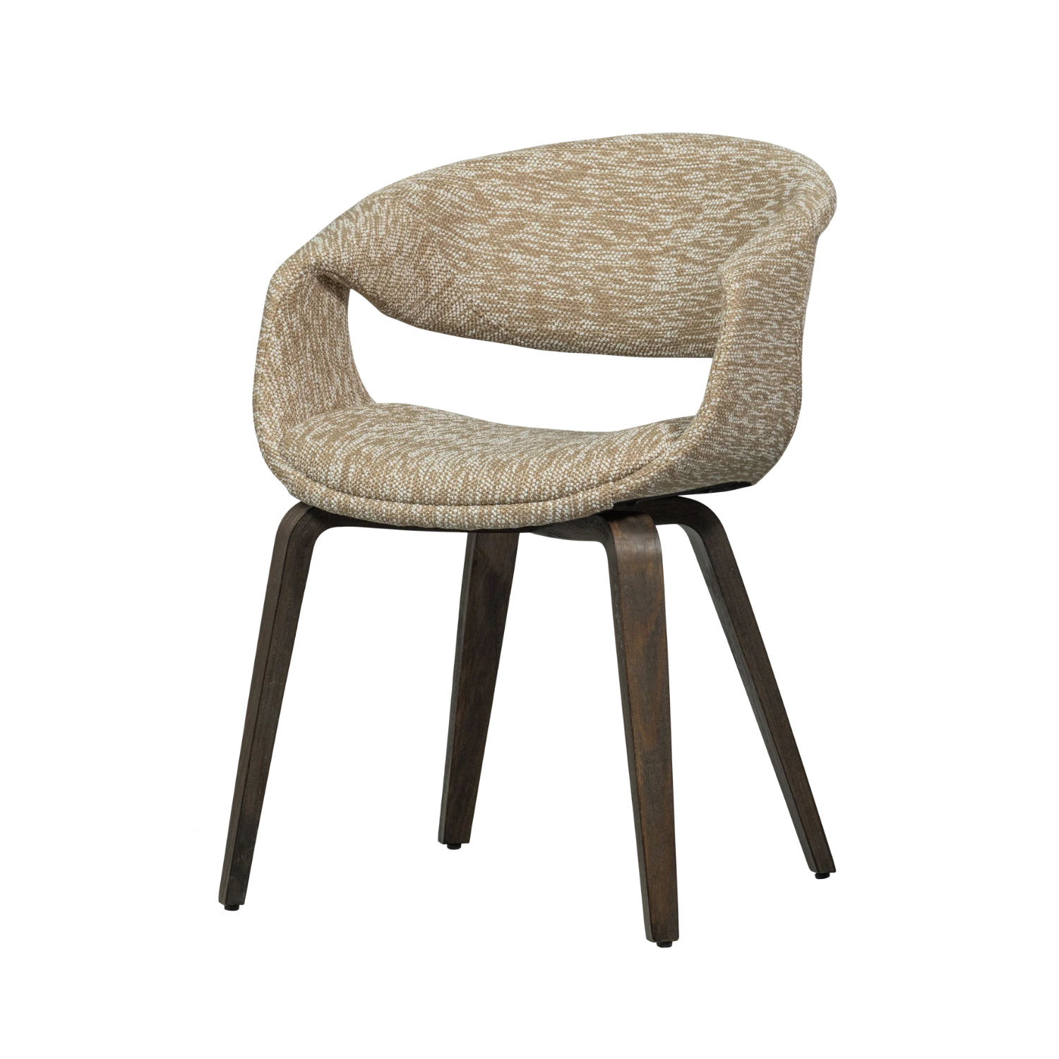 Sessel mit Armlehnen YOSSI beige mit braunem Holzgestell