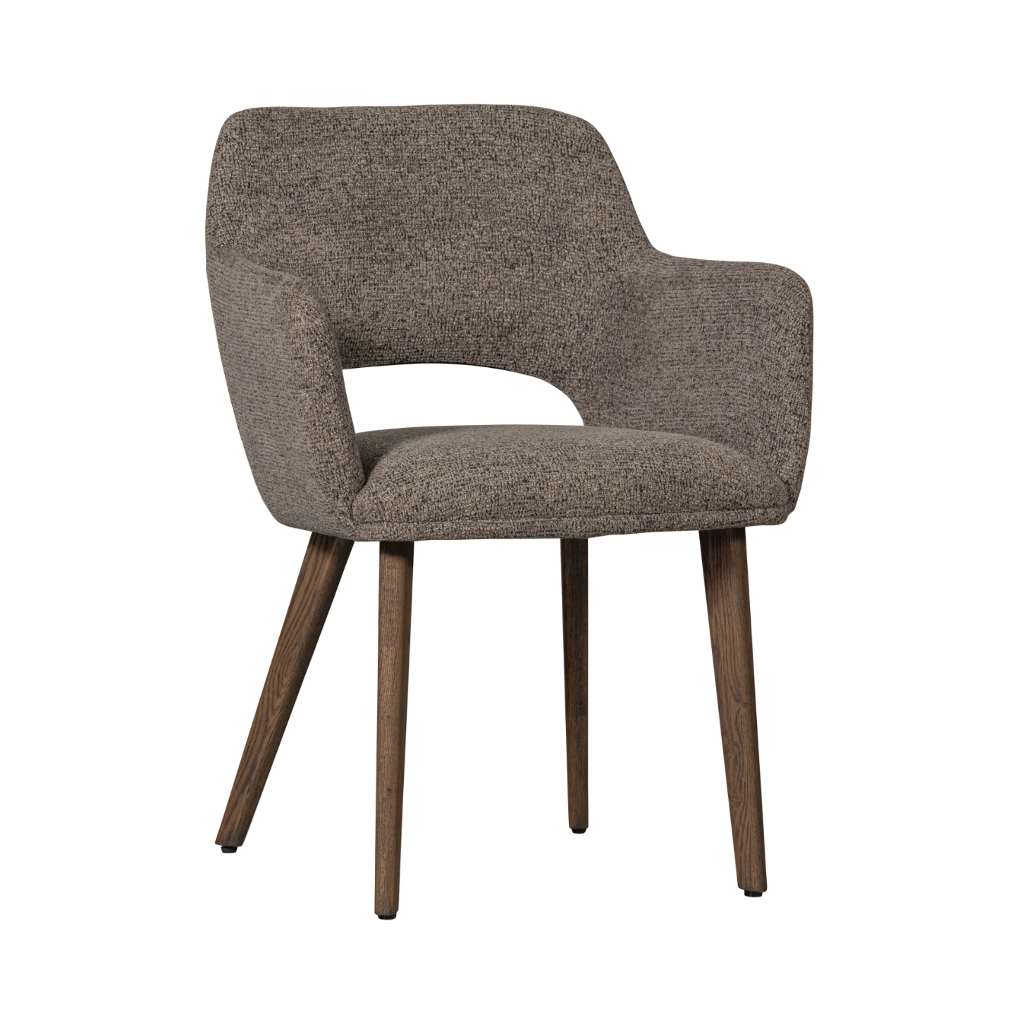 Sessel MURAT taupe mit dunkelbraunem Eichenfuß