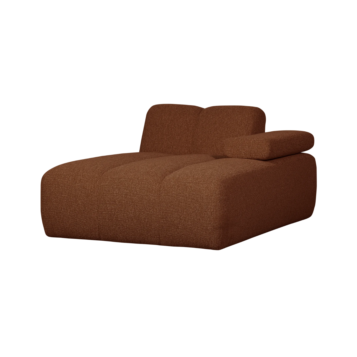 MOJO modular sofa - right-facing brown bouclé chaise longue