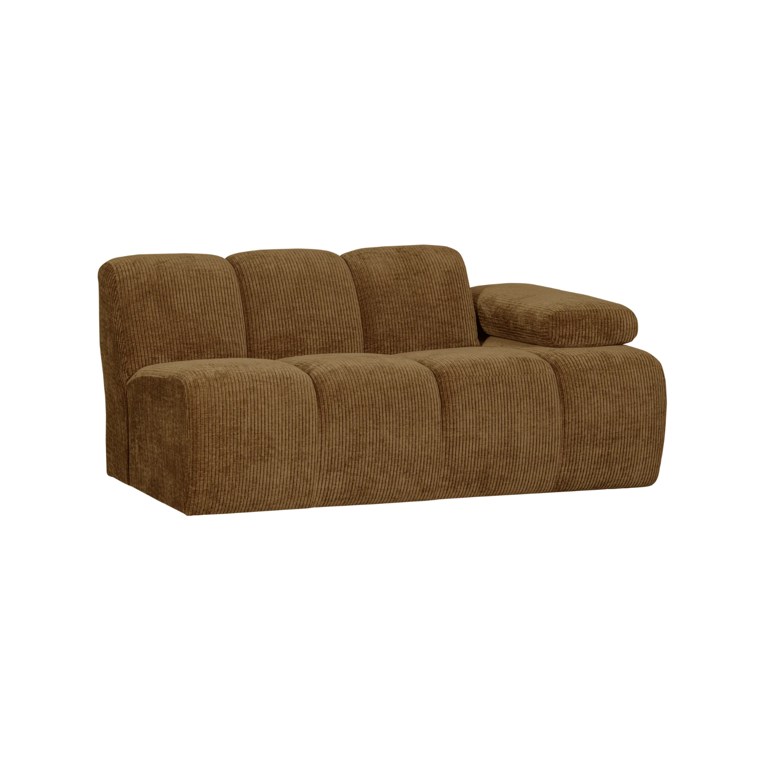 Modulares Sofa MOJO - 1,5-sitziges Element rechtsseitig in dunklem Honigcord