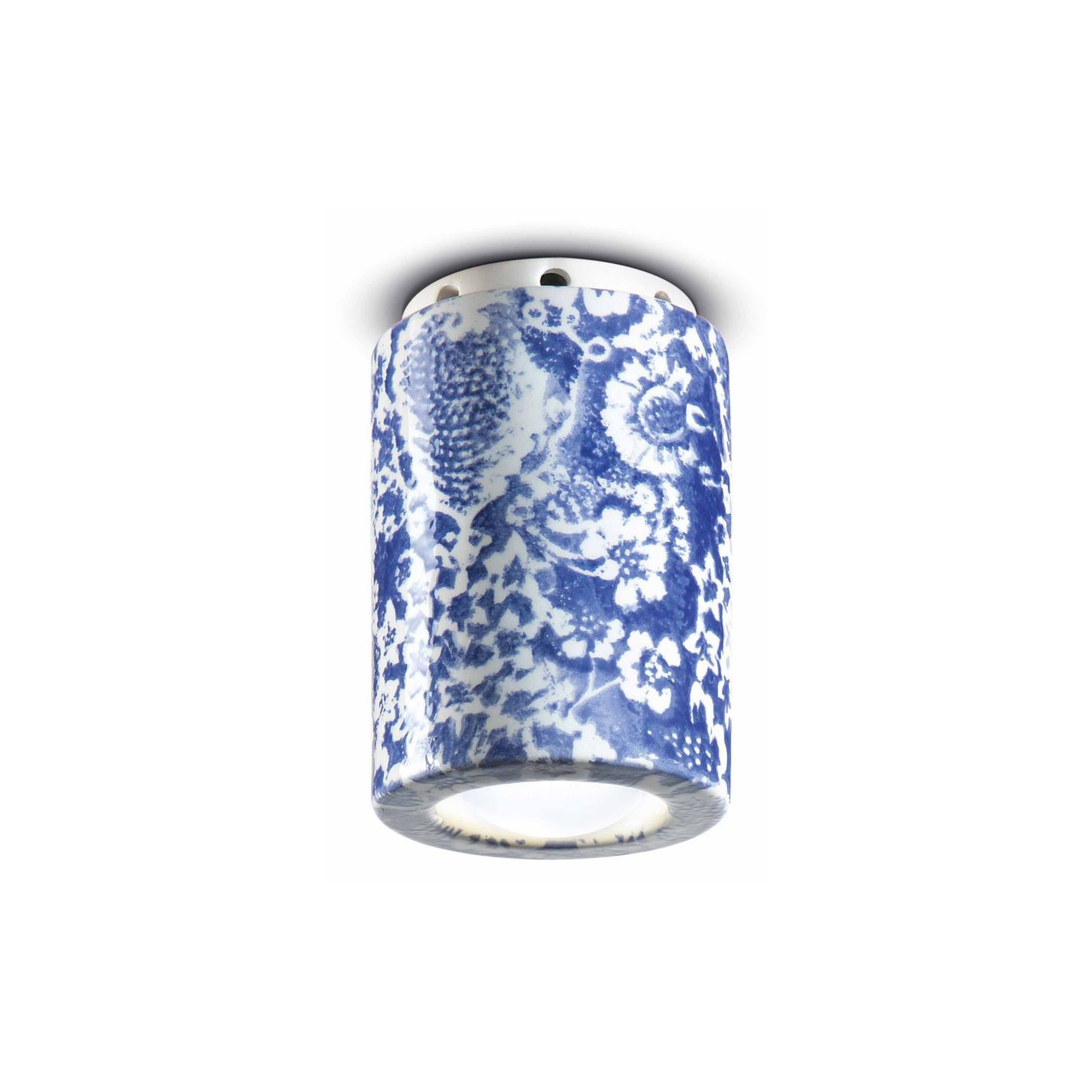 Ceramic spot lamp PI blue flowers