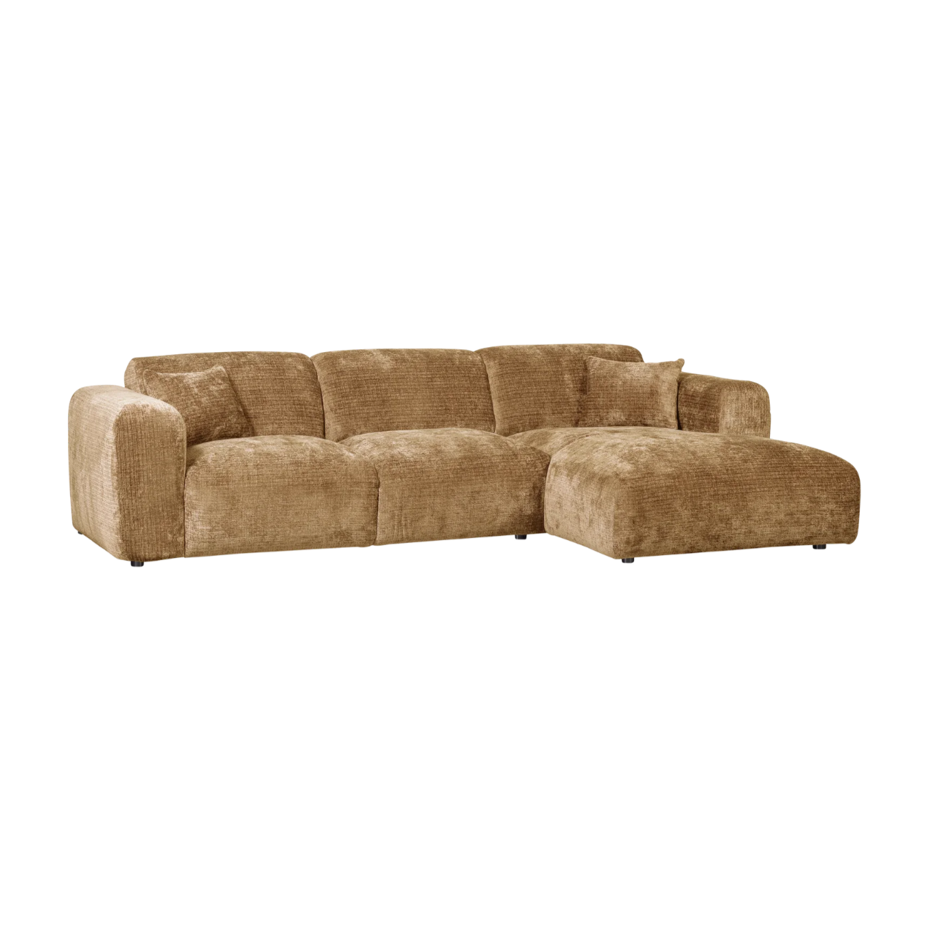 Modularer rechtsseitiger Ecksofa CLOUD in Honigfarbe