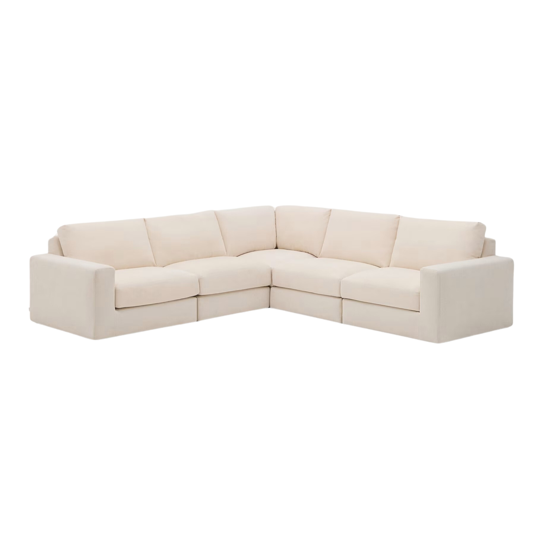 Ecksofa ALEA aus ecrufarbenem Chenille