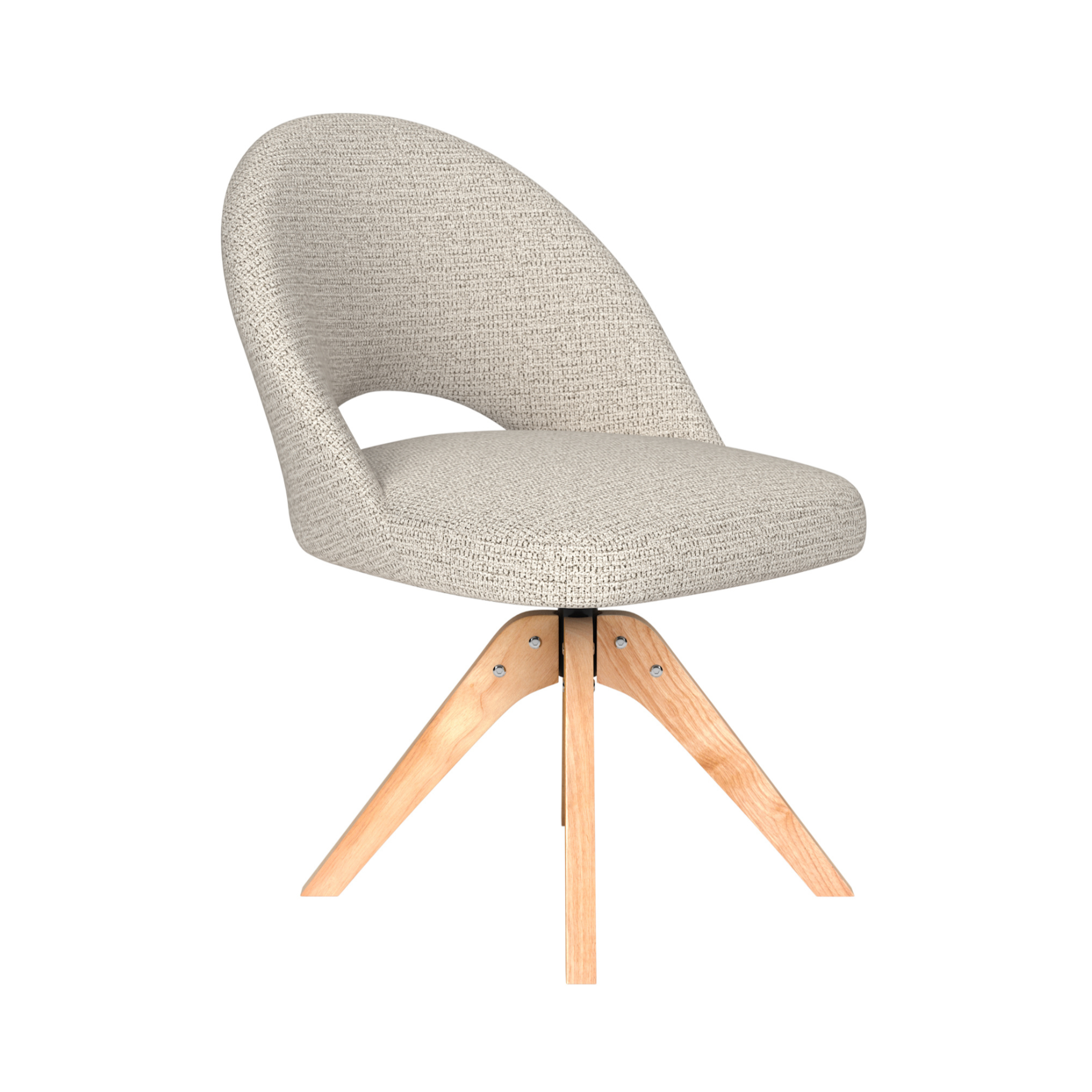 Drehstuhl MICK hellbeige mit Holzgestell