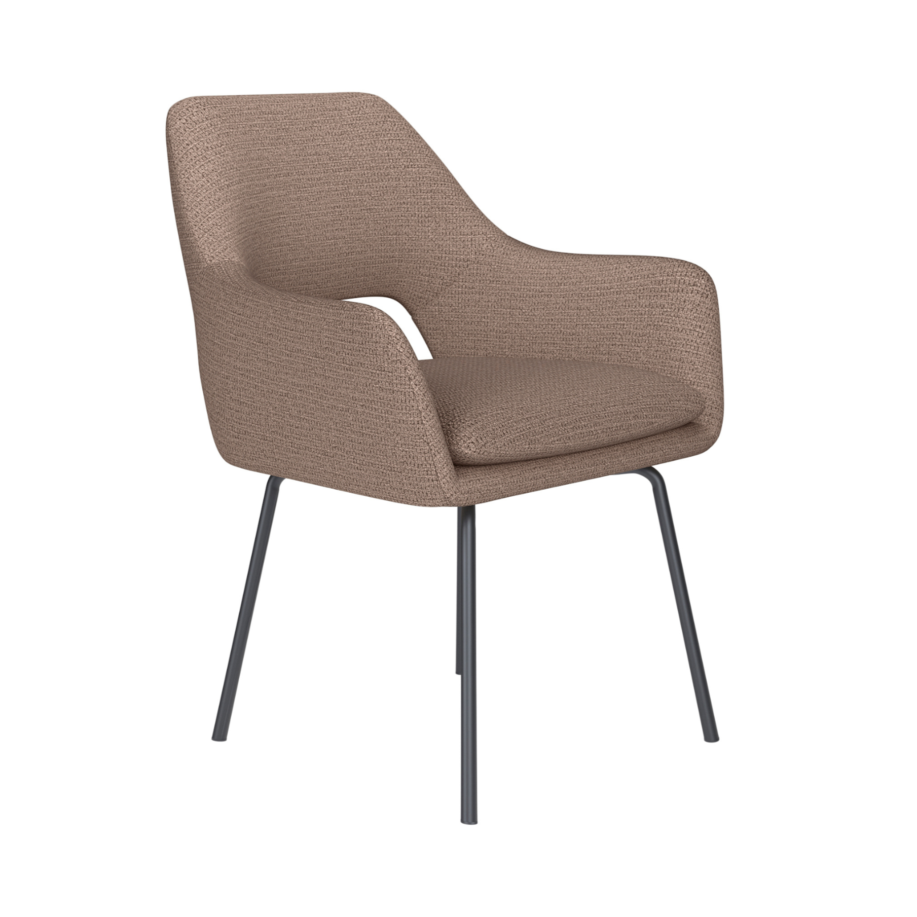 Stuhl MOS taupe mit schwarzem Gestell