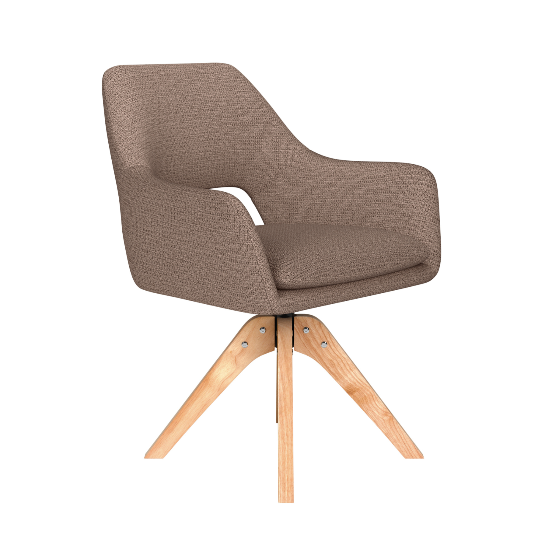 Drehstuhl MOS taupe mit Holzfuß