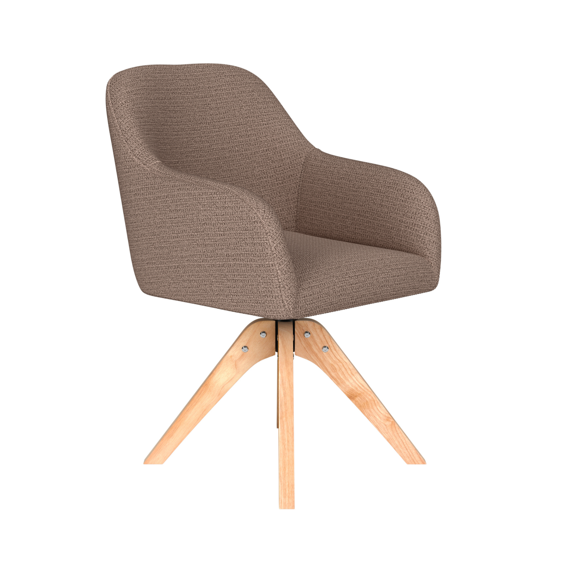 Drehstuhl OTIS taupe mit Holzfuß