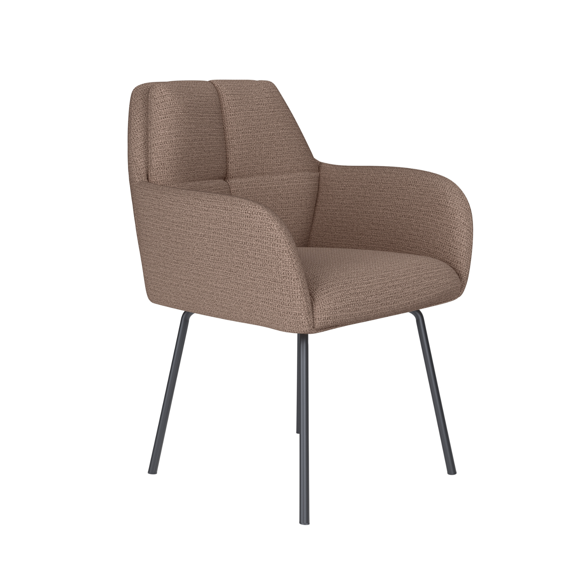 Stuhl PETE taupe mit schwarzem Gestell
