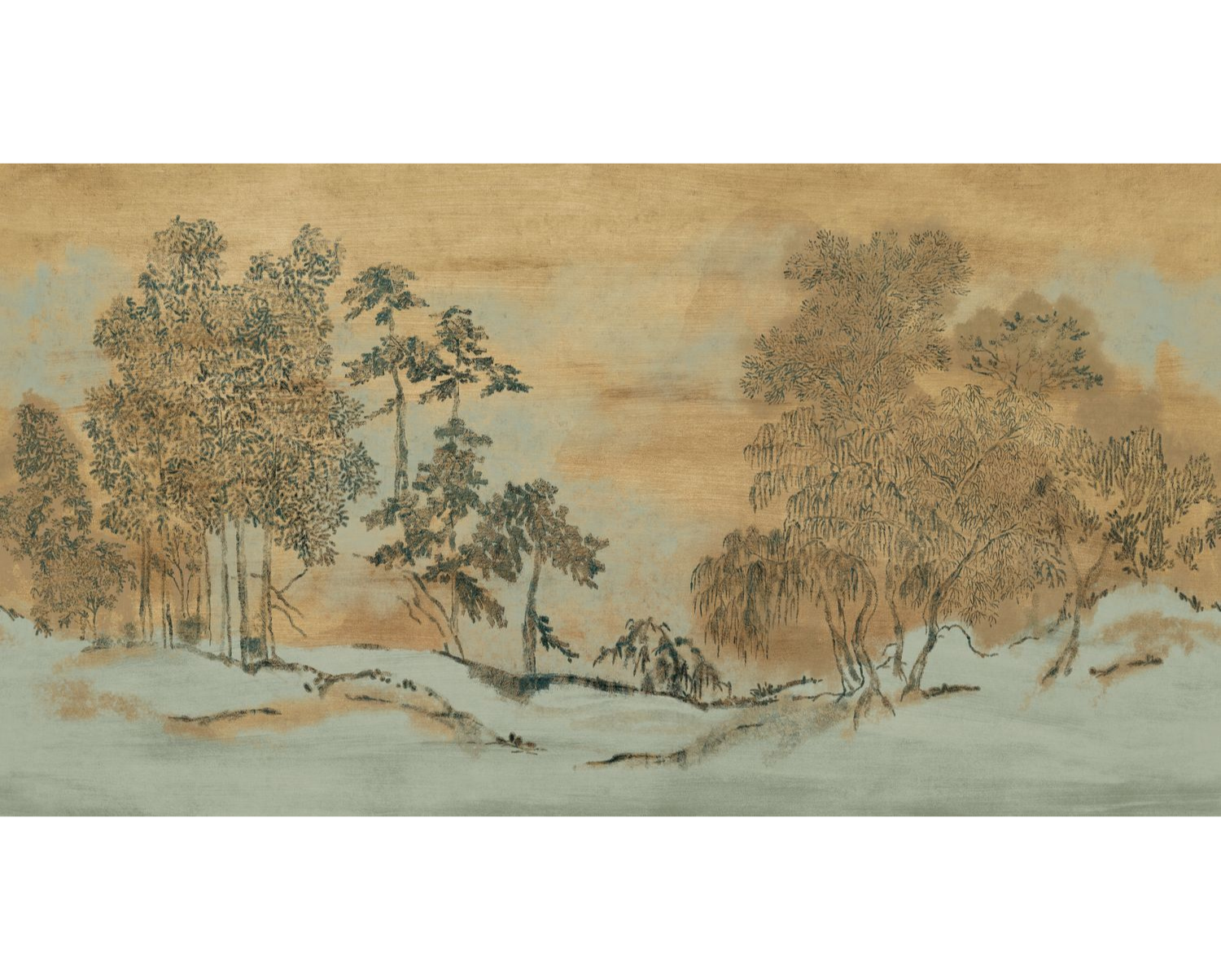 Wandbild KORAKU japanischer Garten braun-grün
