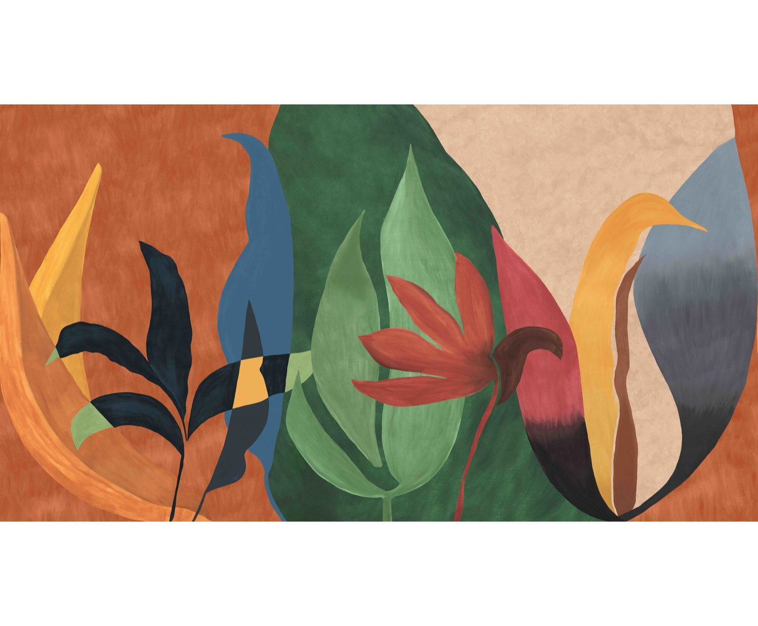 NAHUA botanical pattern mural