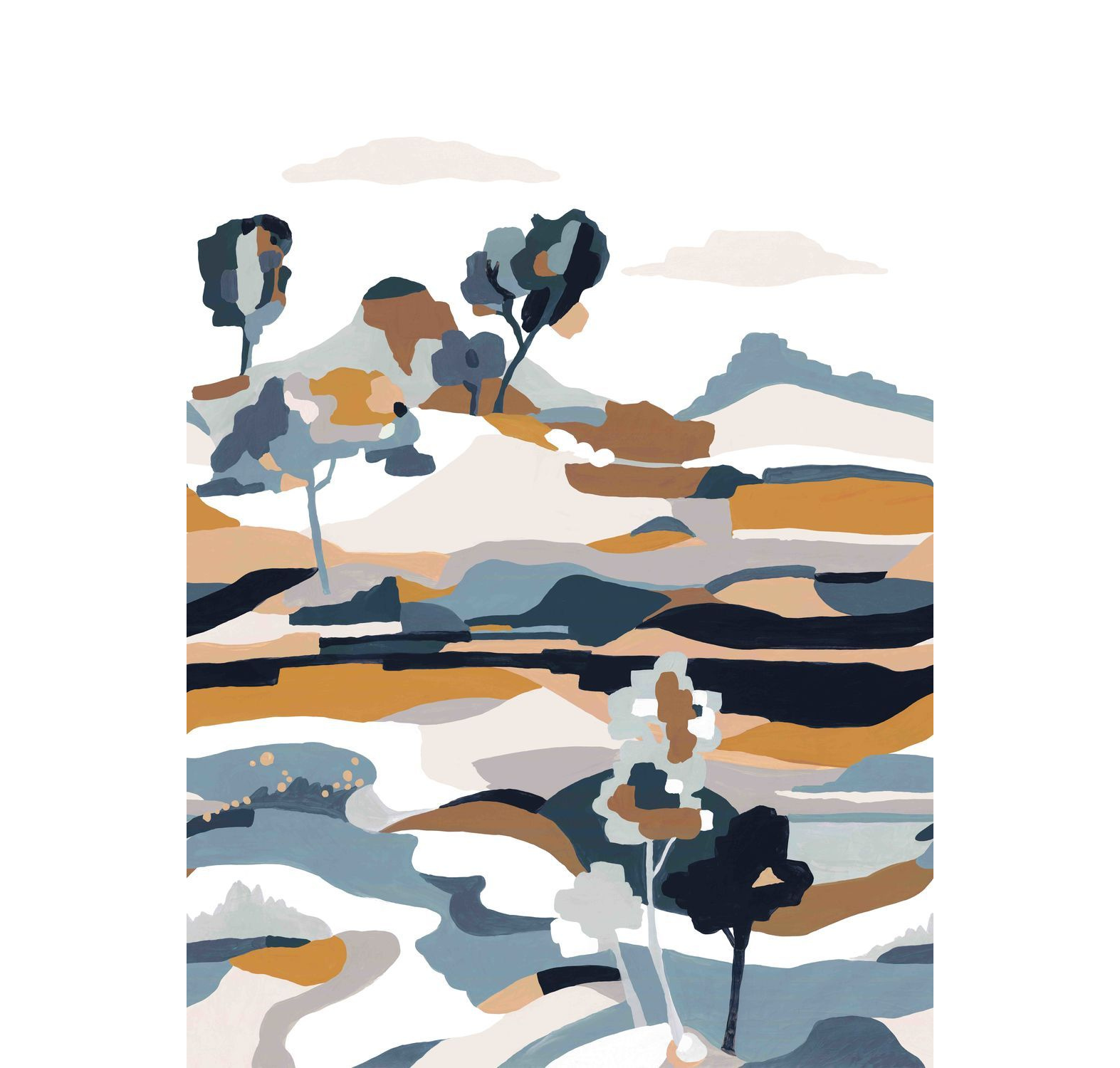 Wandbild LE BASSIN blau mit beige