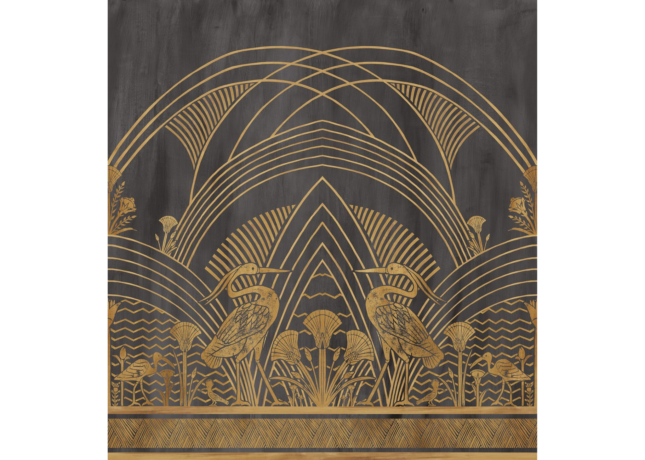 Wandbild ELEFANTIN schwarz mit Gold