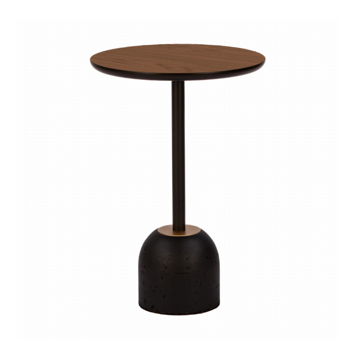 BET walnut veneer coffee table with a concrete base