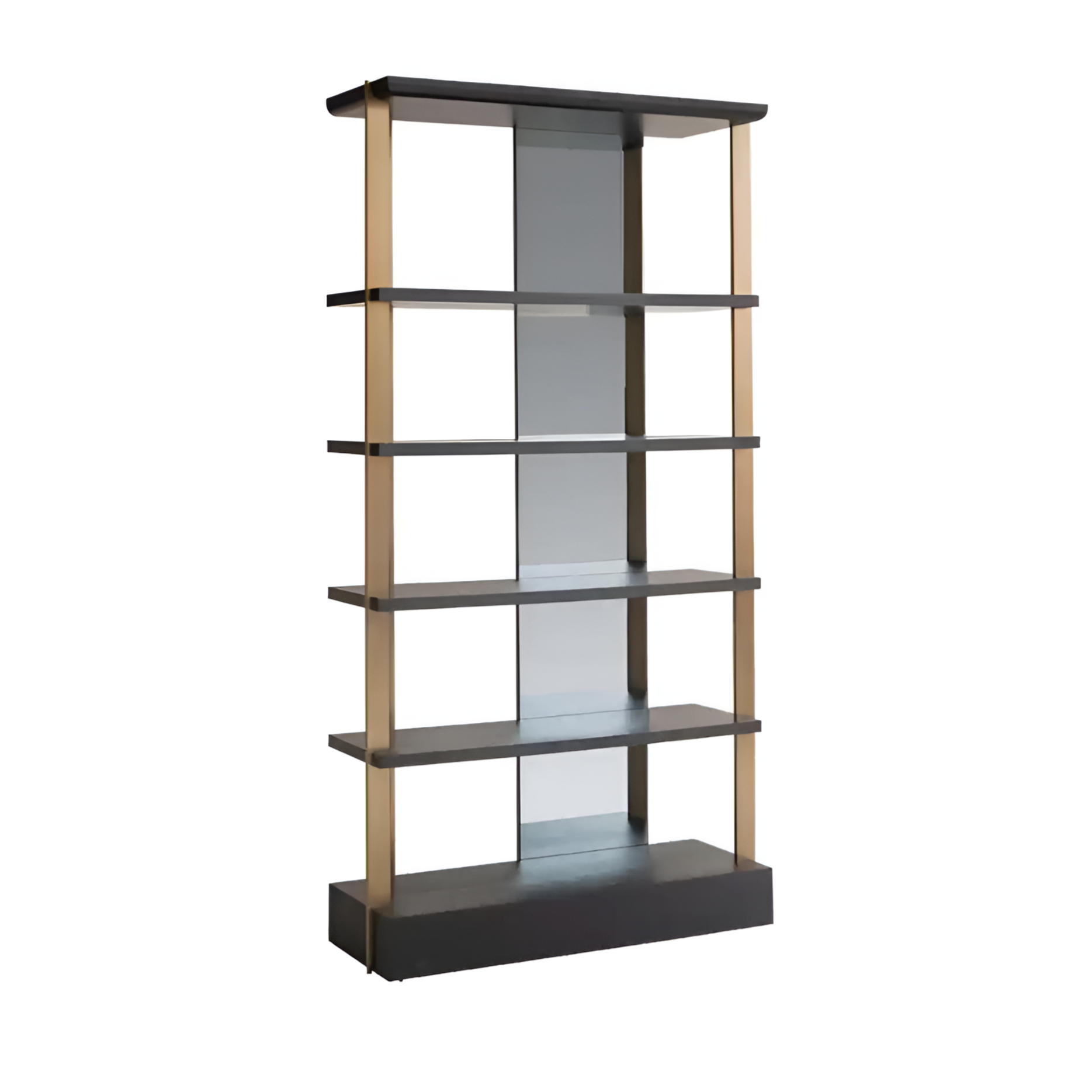 RIGLEY black shelf with brass finish