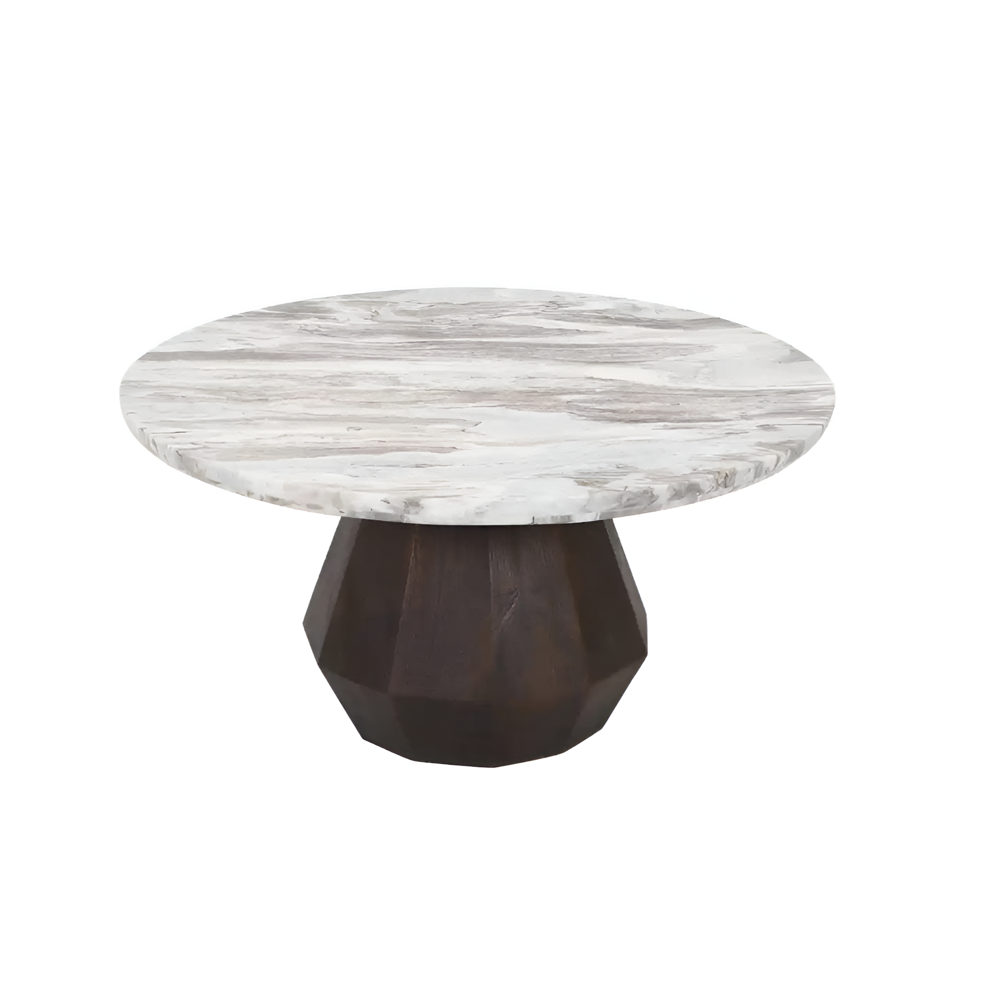 OBEROY coffee table marble with brown mango wood