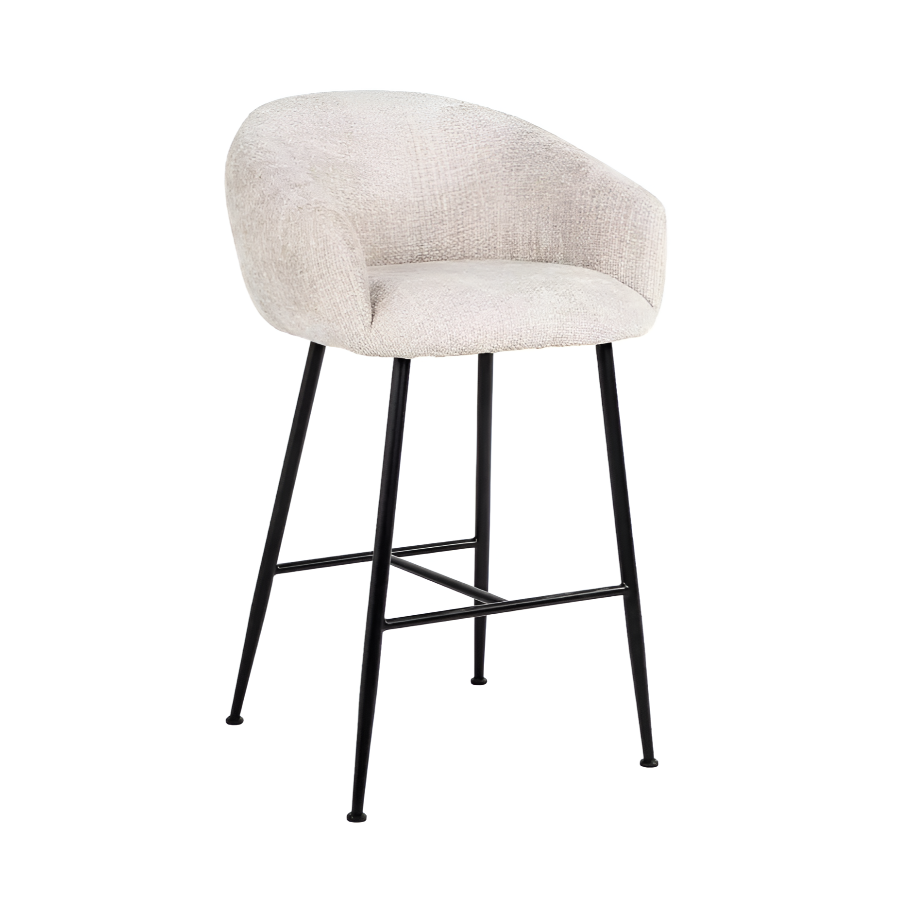 AVANTI cream bar stool with black base