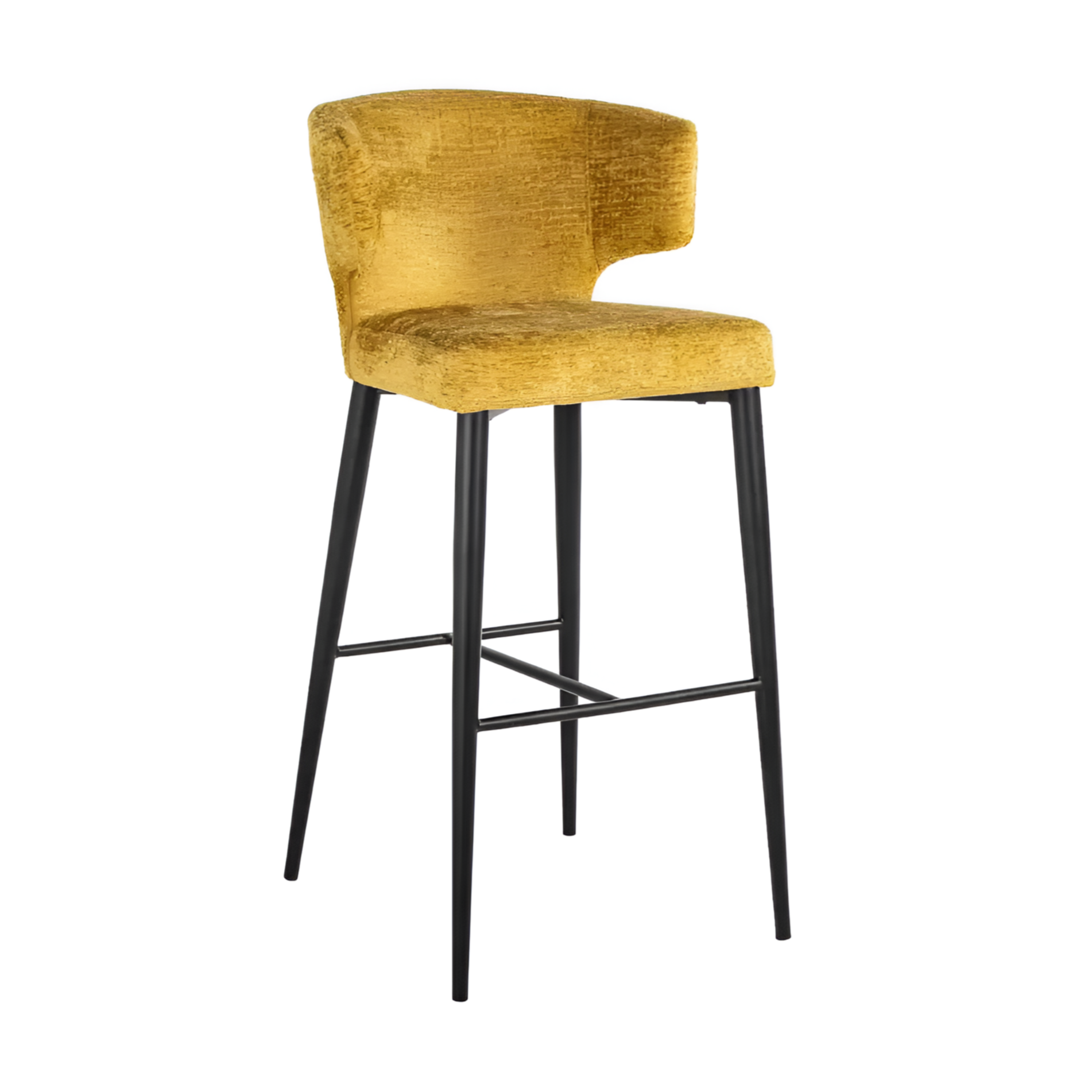 TAYLOR yellow bar stool with black base