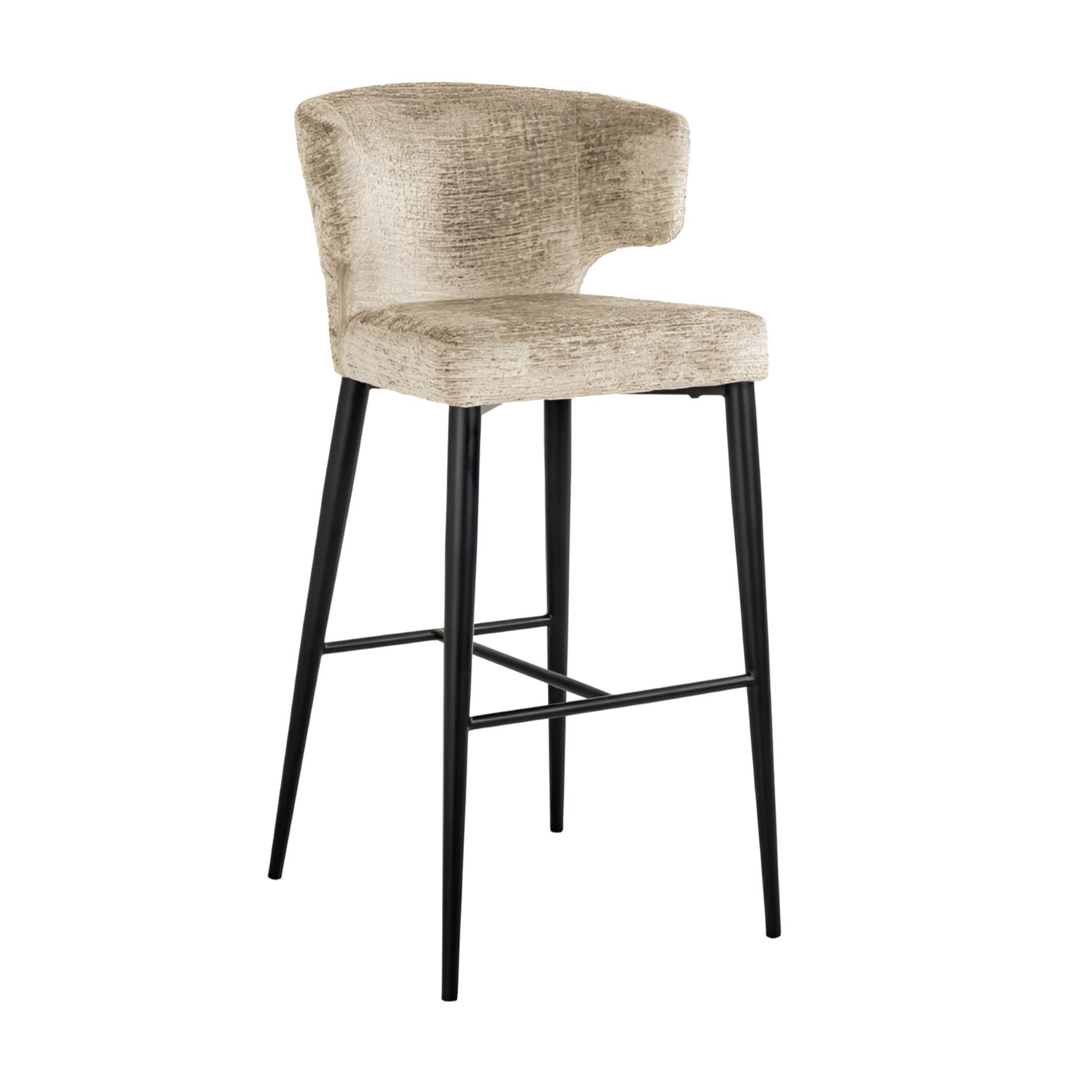 TAYLOR beige bar stool with a black base