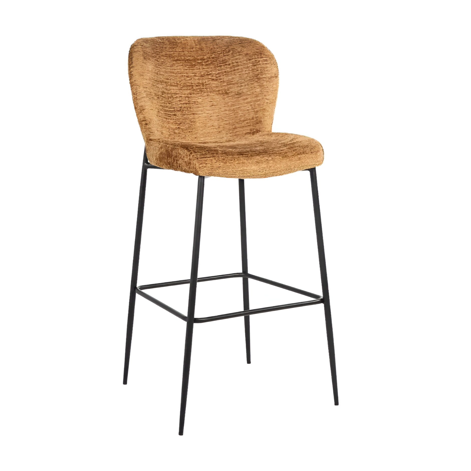 DARBY brown bar stool with black base