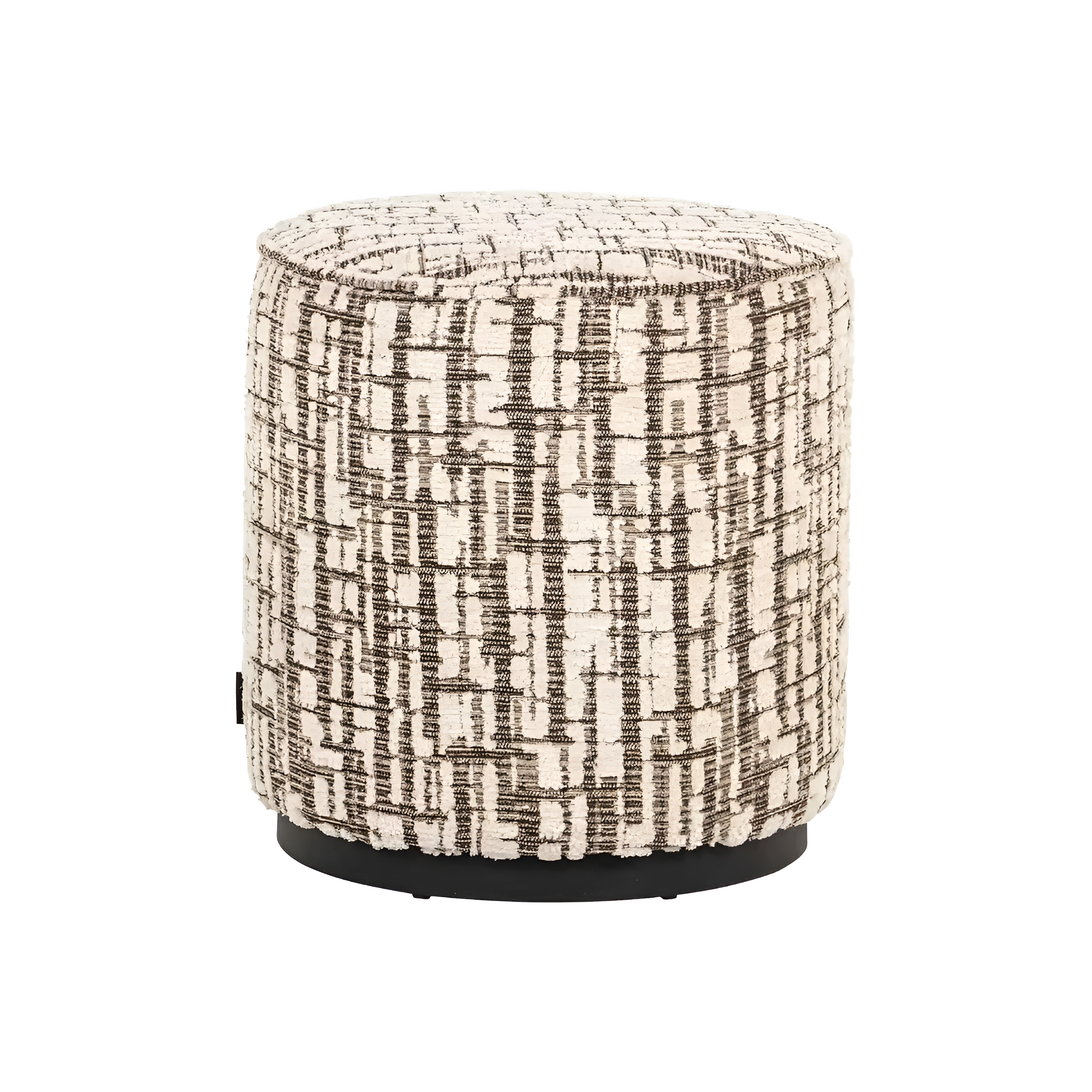 Puf LEXIE cremefarben mit Braun
