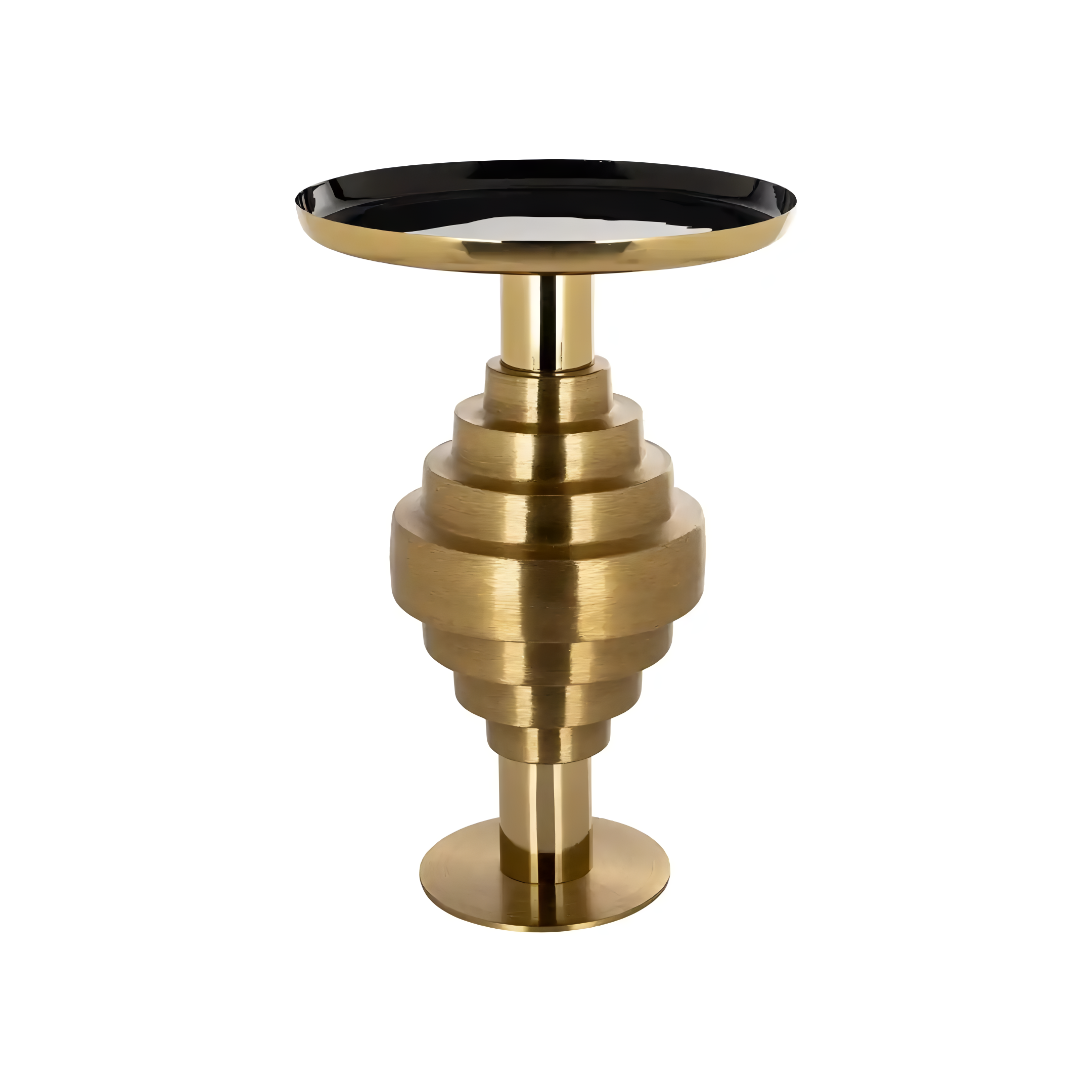 RENAO side table with black top and gold